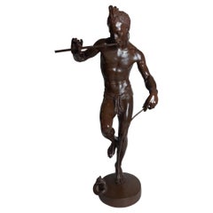 19th Century French Bronze of a Snake Charmer, Signed Charles Arthur Bourgeois