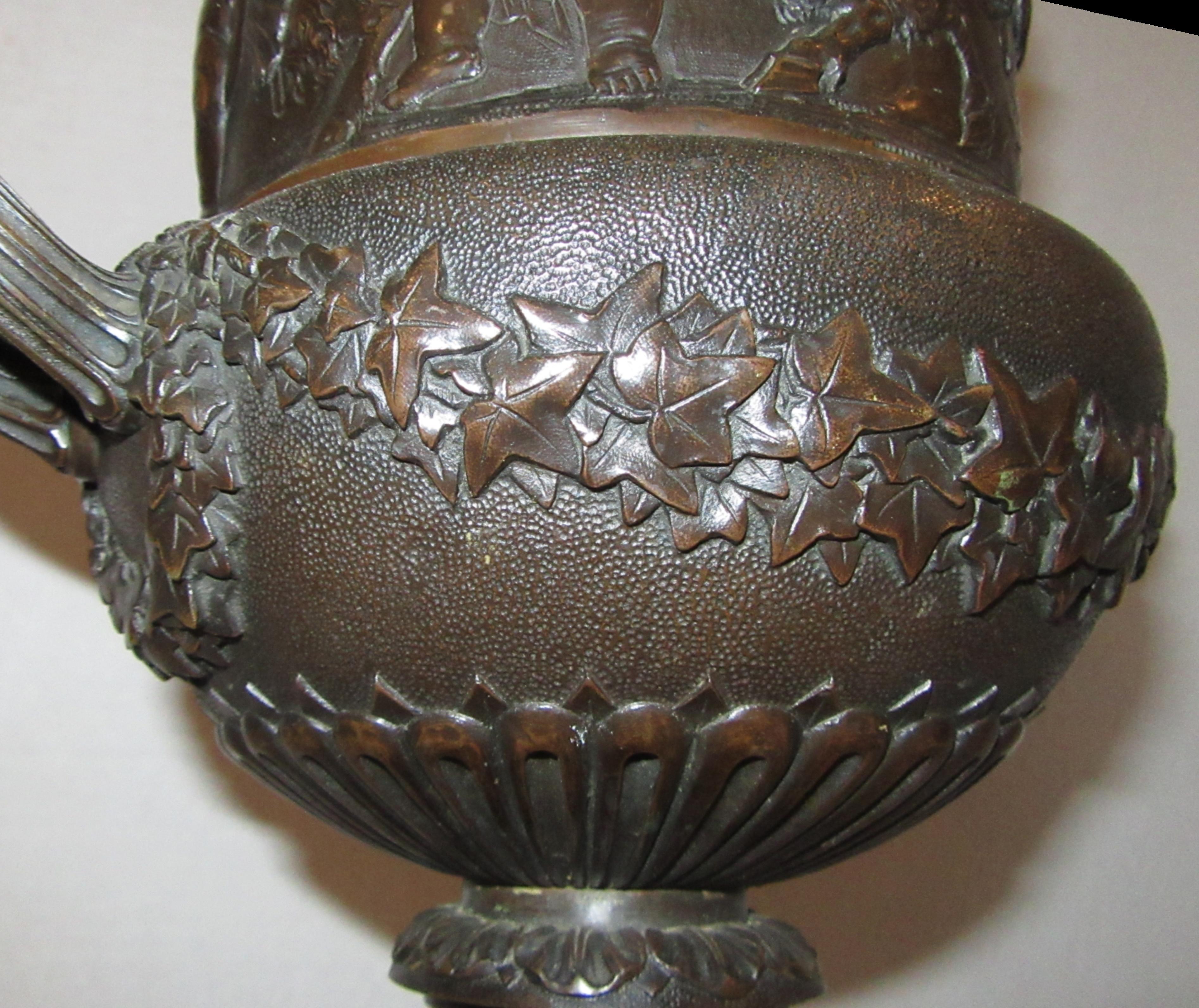 Neoclassical 19th Century French Bronze Urn Stamped 