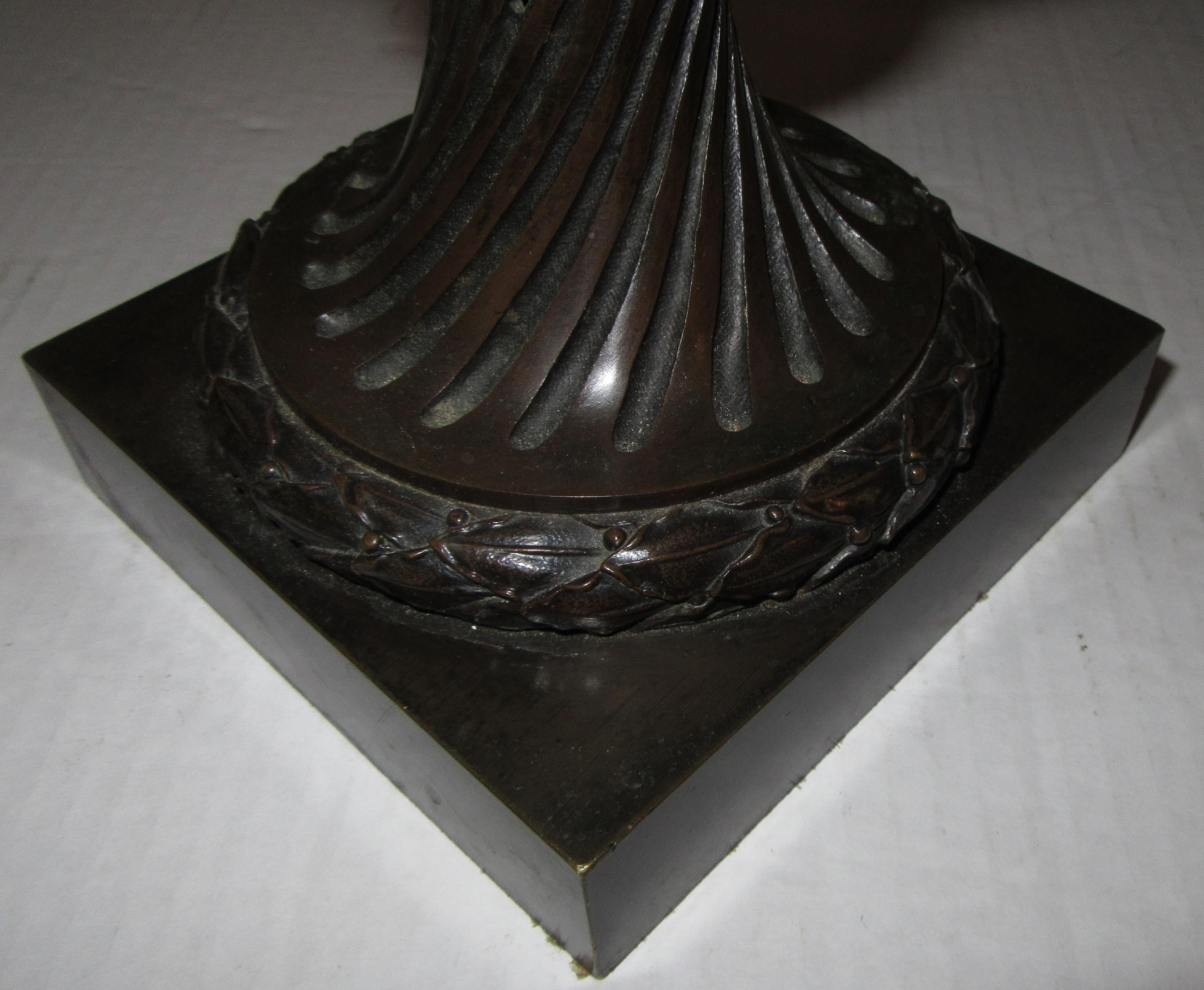 Cast 19th Century French Bronze Urn Stamped 