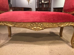 19th Century French Carved Gilt Wood Stool