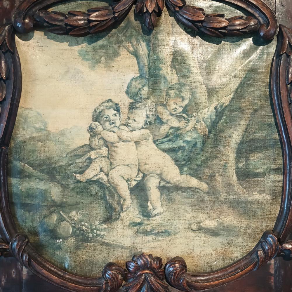 Mirror A 19th century French carved walnut console table with conforming trumeau mirror For Sale
