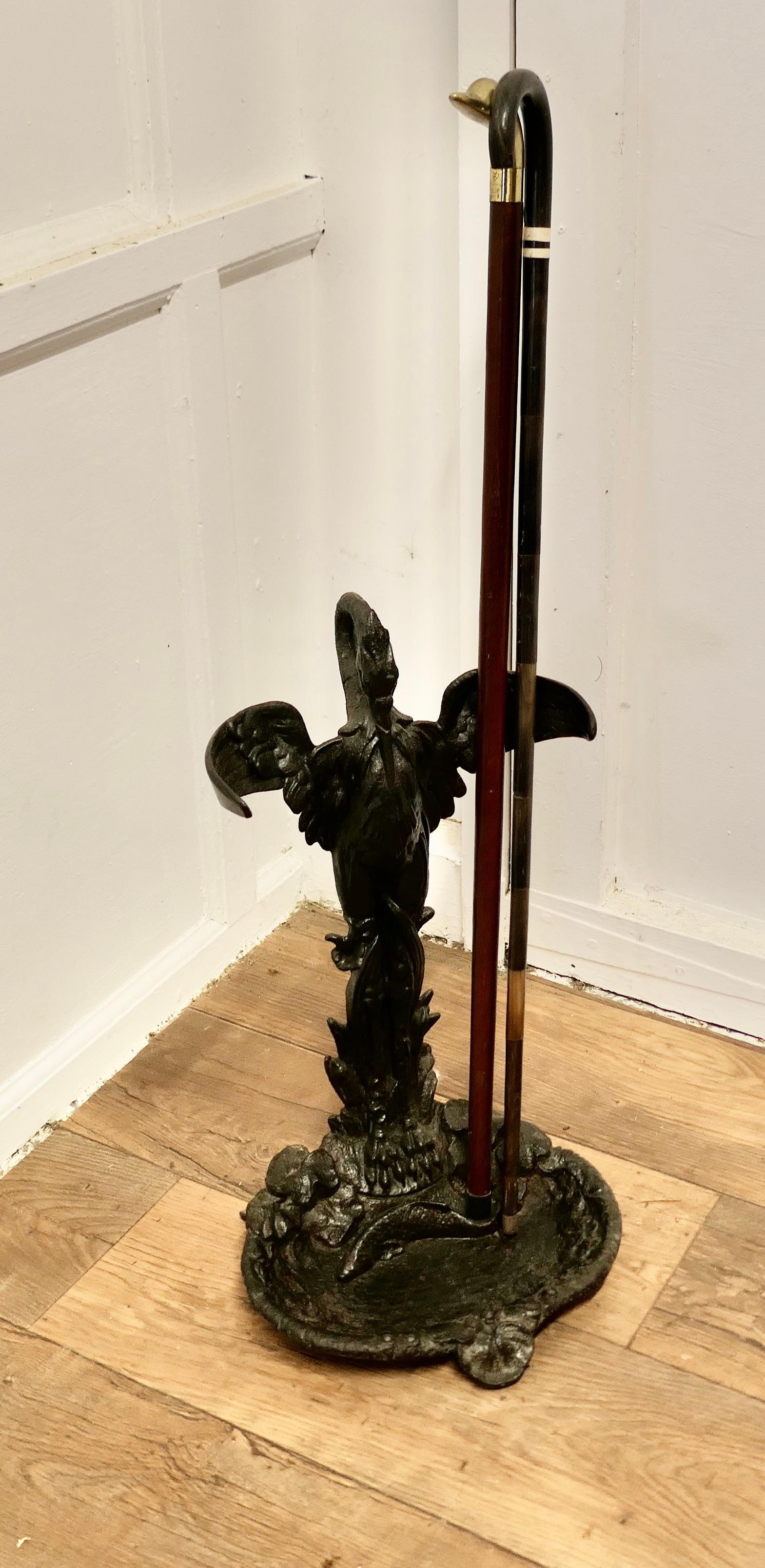 A 19th Century French Cast Iron Umbrella Stand.    For Sale 4