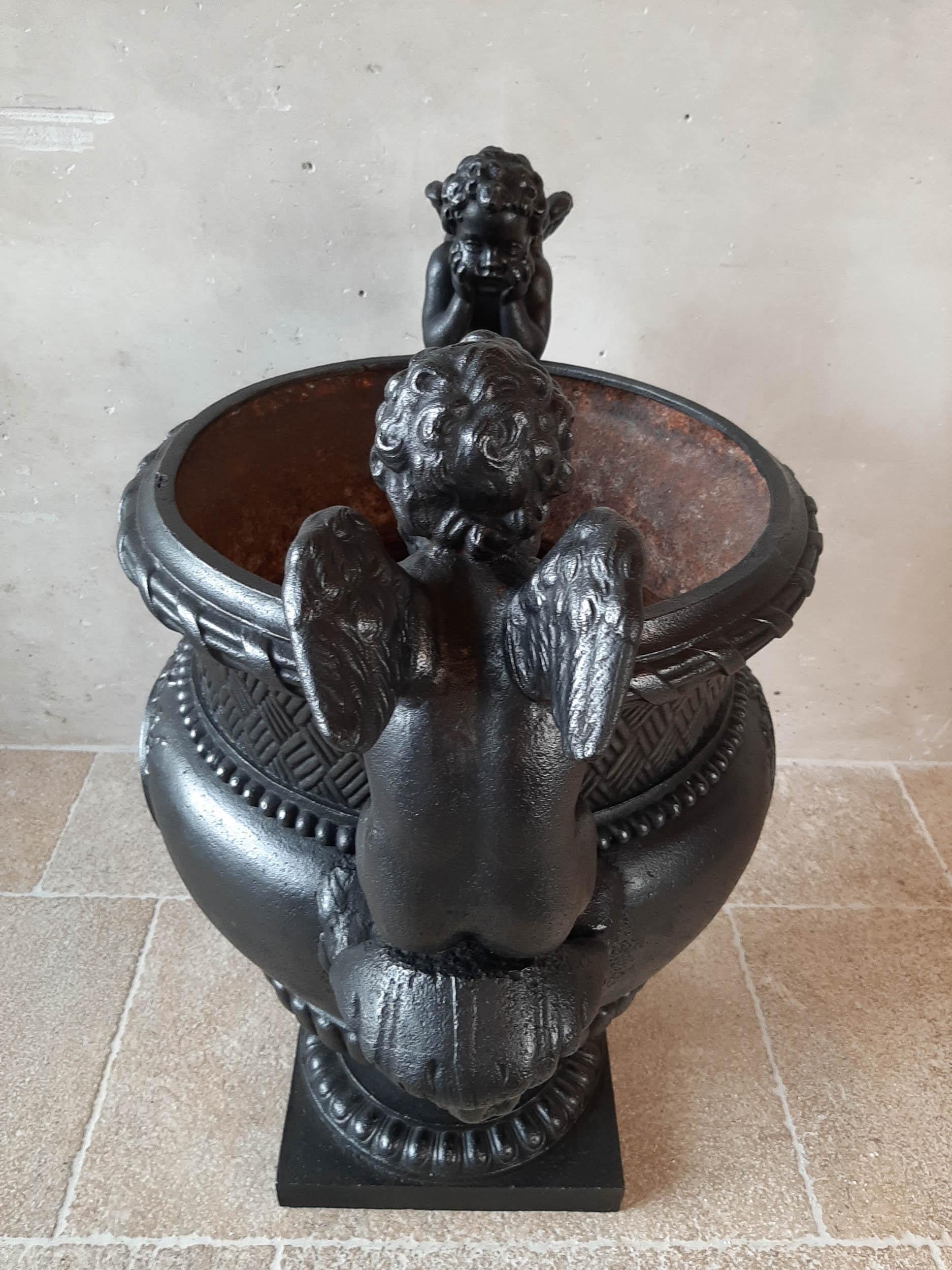19th Century French Cast Iron Urn, Cast by A. Durenne, After Claude Ballin I For Sale 8