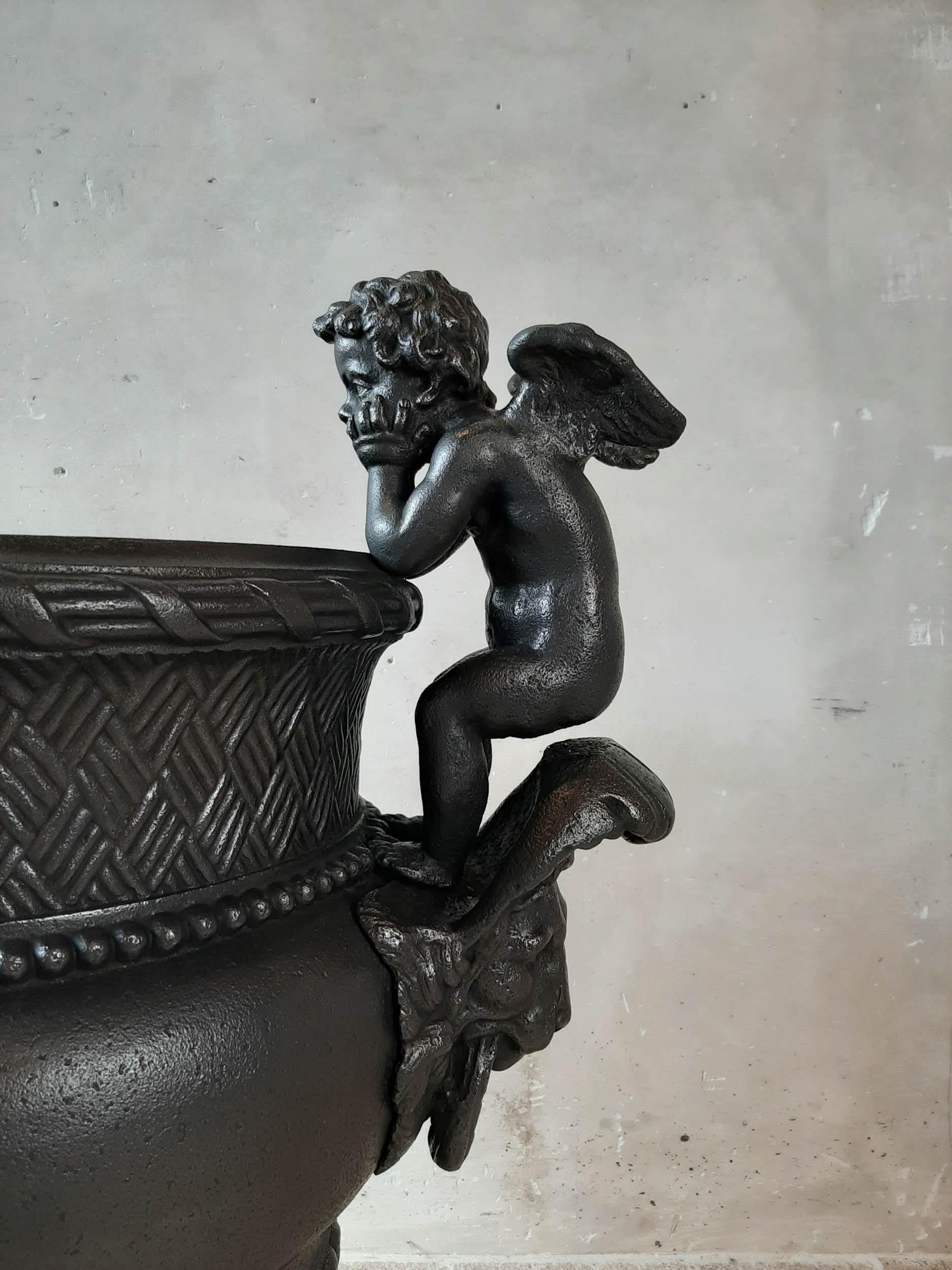 19th Century French Cast Iron Urn, Cast by A. Durenne, After Claude Ballin I For Sale 2
