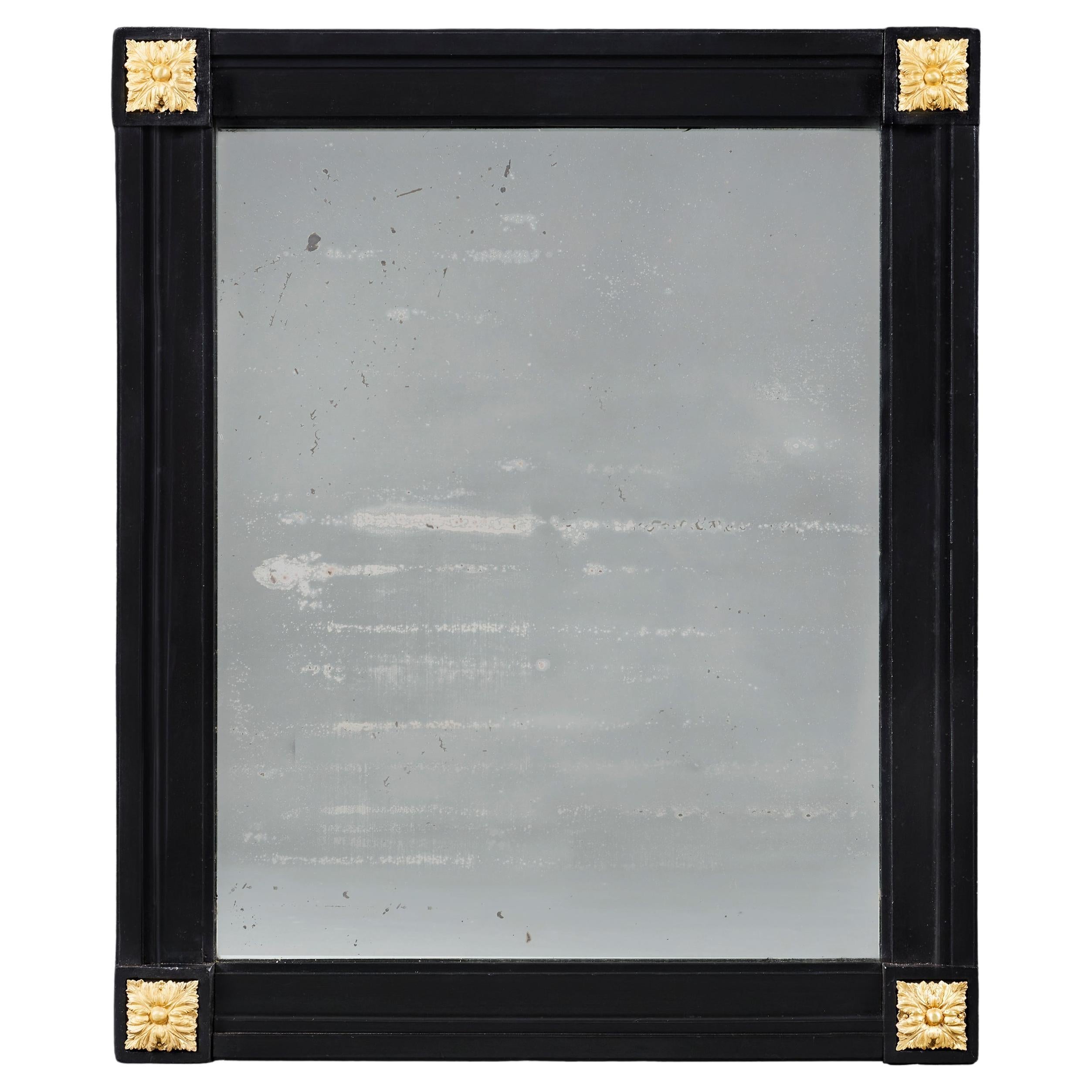 A 19th Century French Ebonised Mirror For Sale