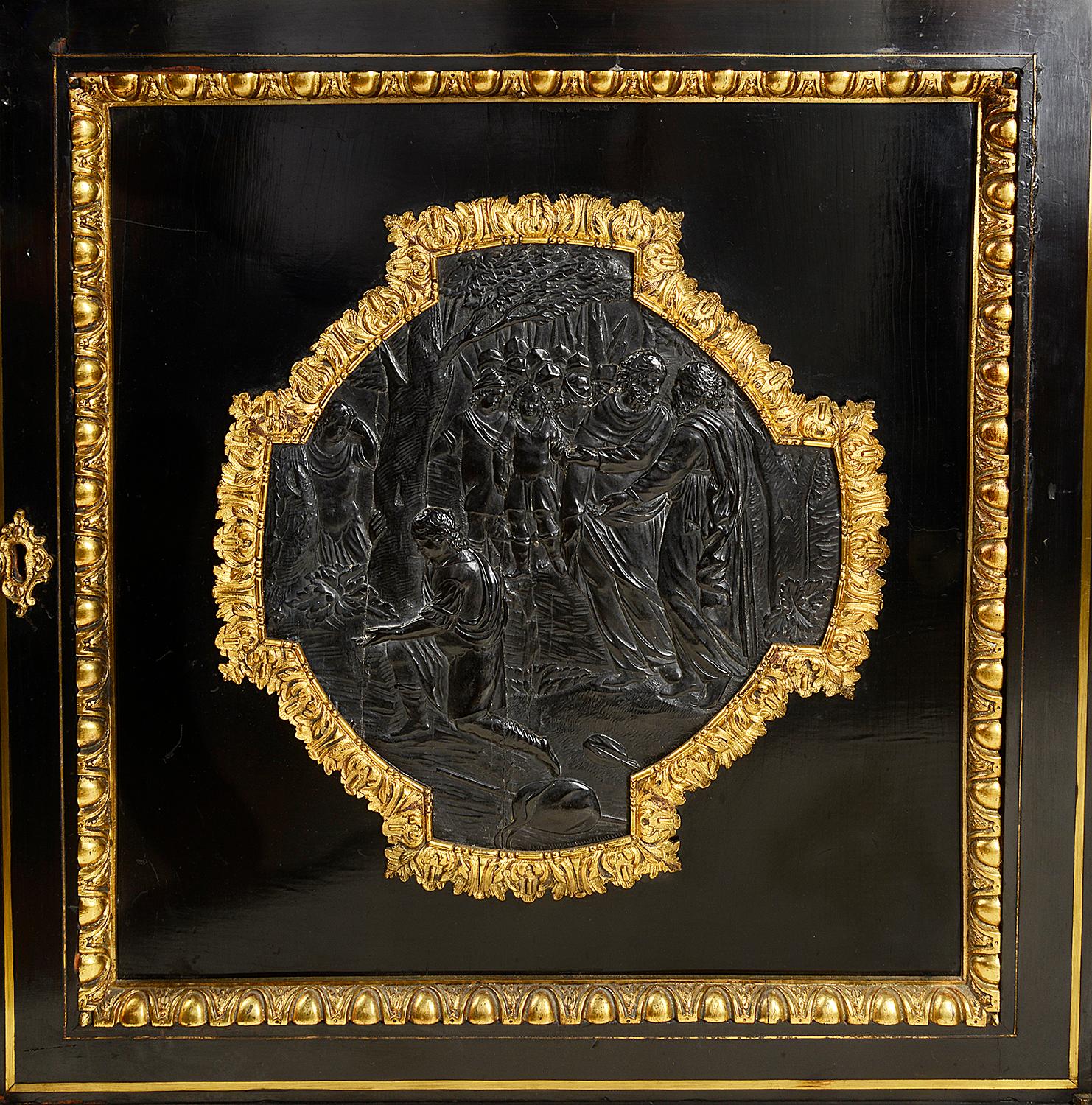 Gilt A 19th Century French Ebonised Pier / Side Cabinet For Sale