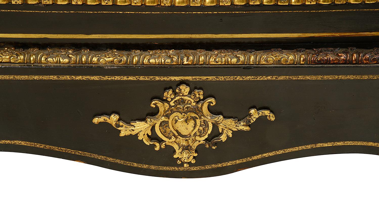 A 19th Century French Ebonised Pier / Side Cabinet In Good Condition For Sale In Brighton, Sussex