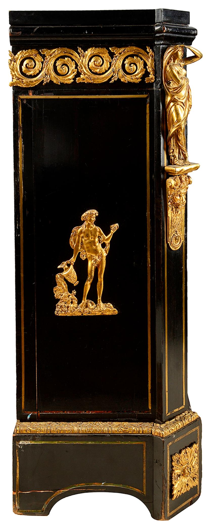 A 19th Century French Ebonised Pier / Side Cabinet For Sale 1