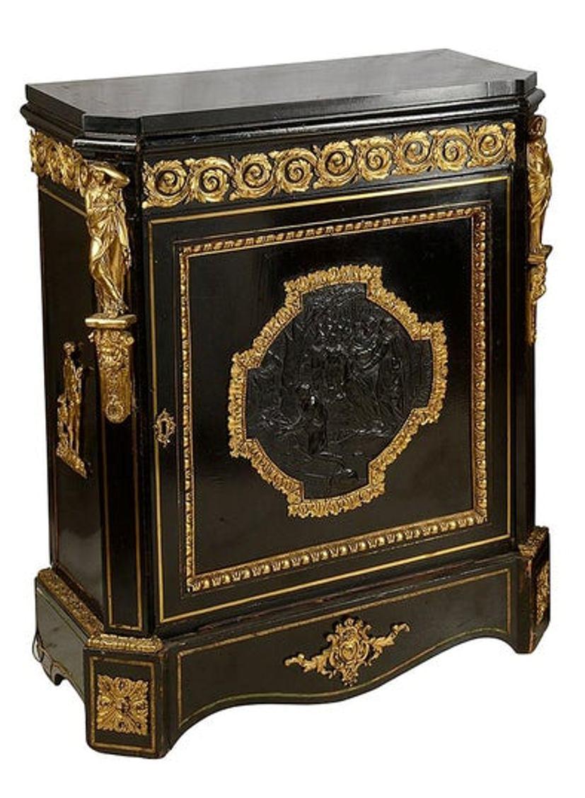 A 19th Century French Ebonised Pier / Side Cabinet