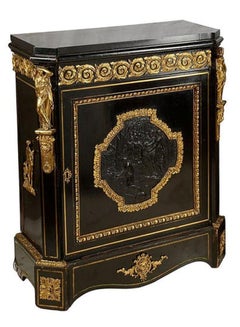A 19th Century French Ebonised Pier / Side Cabinet