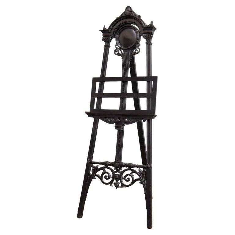 19th Century French Ebonized Wood Neo Renaissance Easel Chevalet at 1stDibs