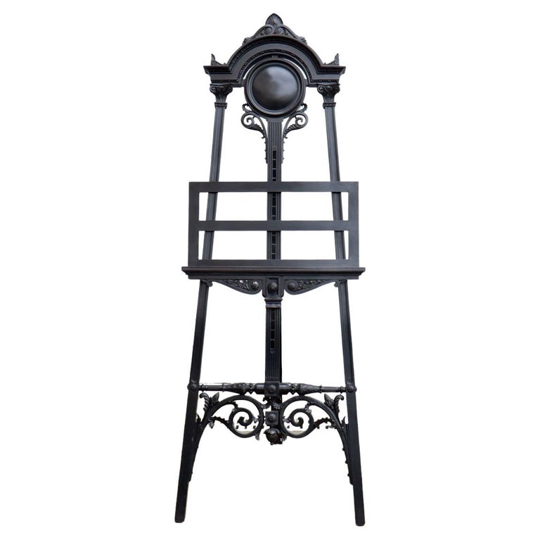 19th Century French Ebonized Wood Neo Renaissance Easel Chevalet at 1stDibs