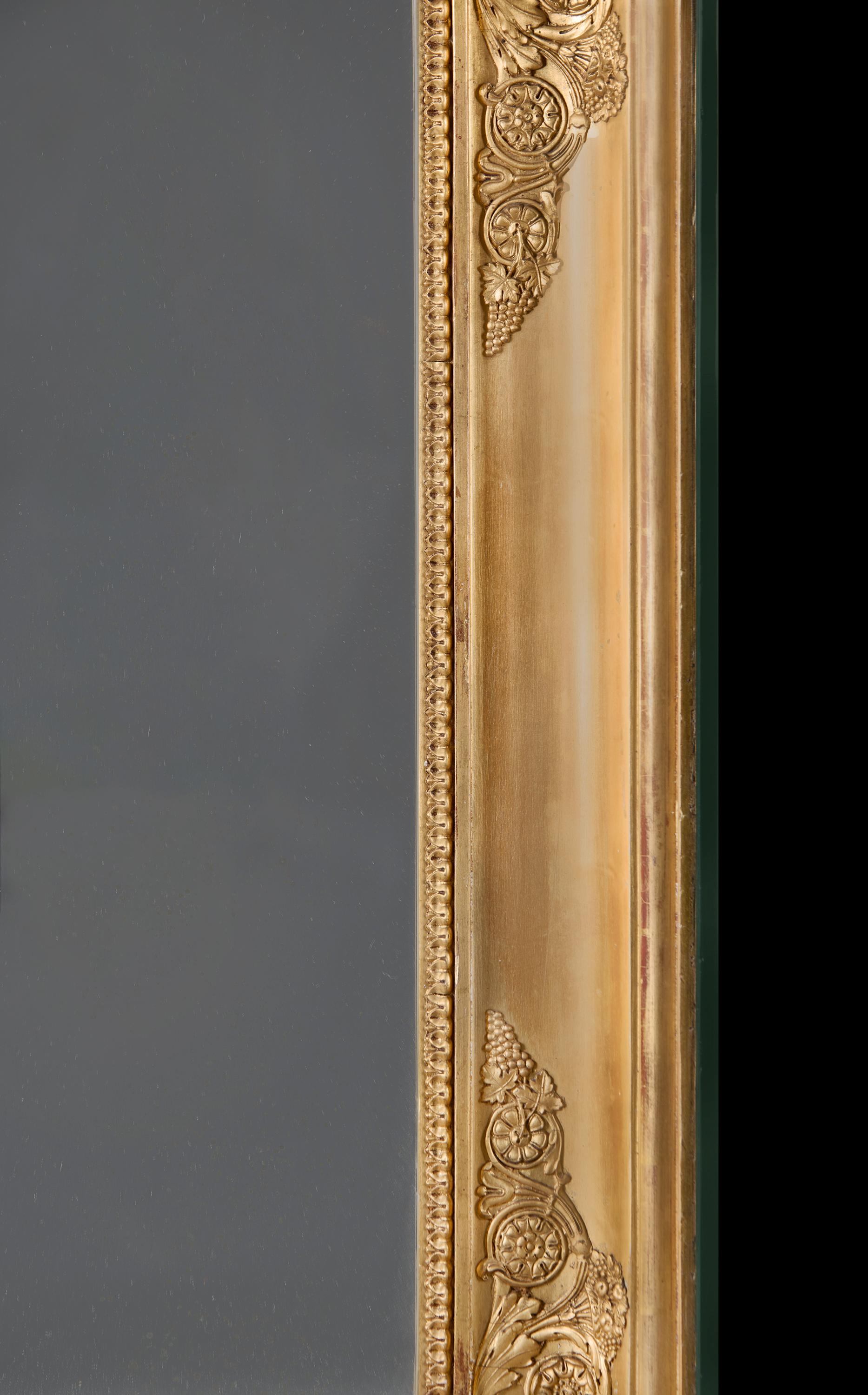 Espejo de madera dorada imperio francés del siglo XIX en Bueno estado para la venta en London, GB