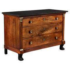 A 19th Century French Empire Mahogany Commode with Marble Top