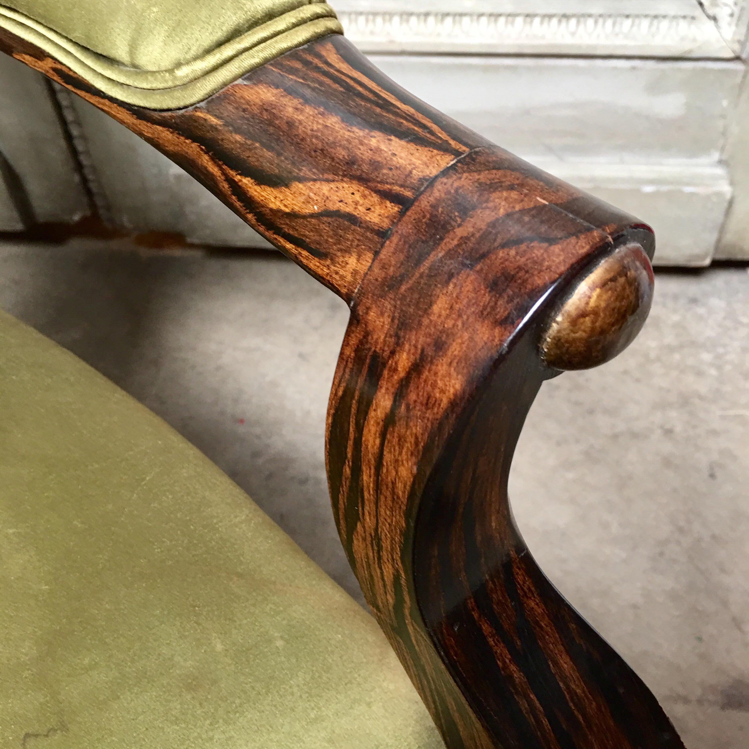 19th Century French Faux Rosewood Voltaire Chair For Sale 3