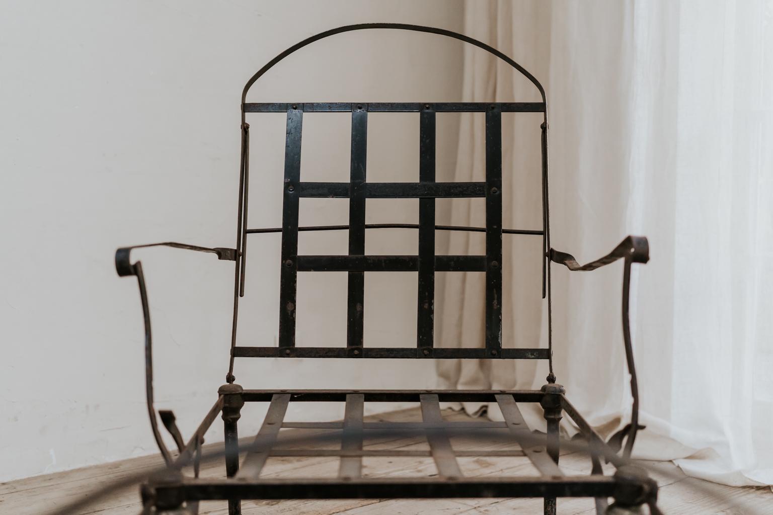 19th Century French Folding Iron Chair In Good Condition In Brecht, BE