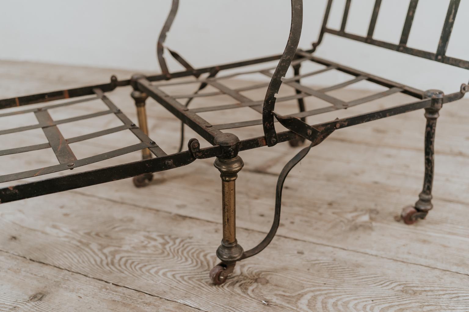 19th Century French Folding Iron Chair 3