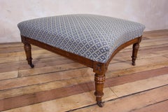 19th Century French Footstool, Ottoman, Concave Sides