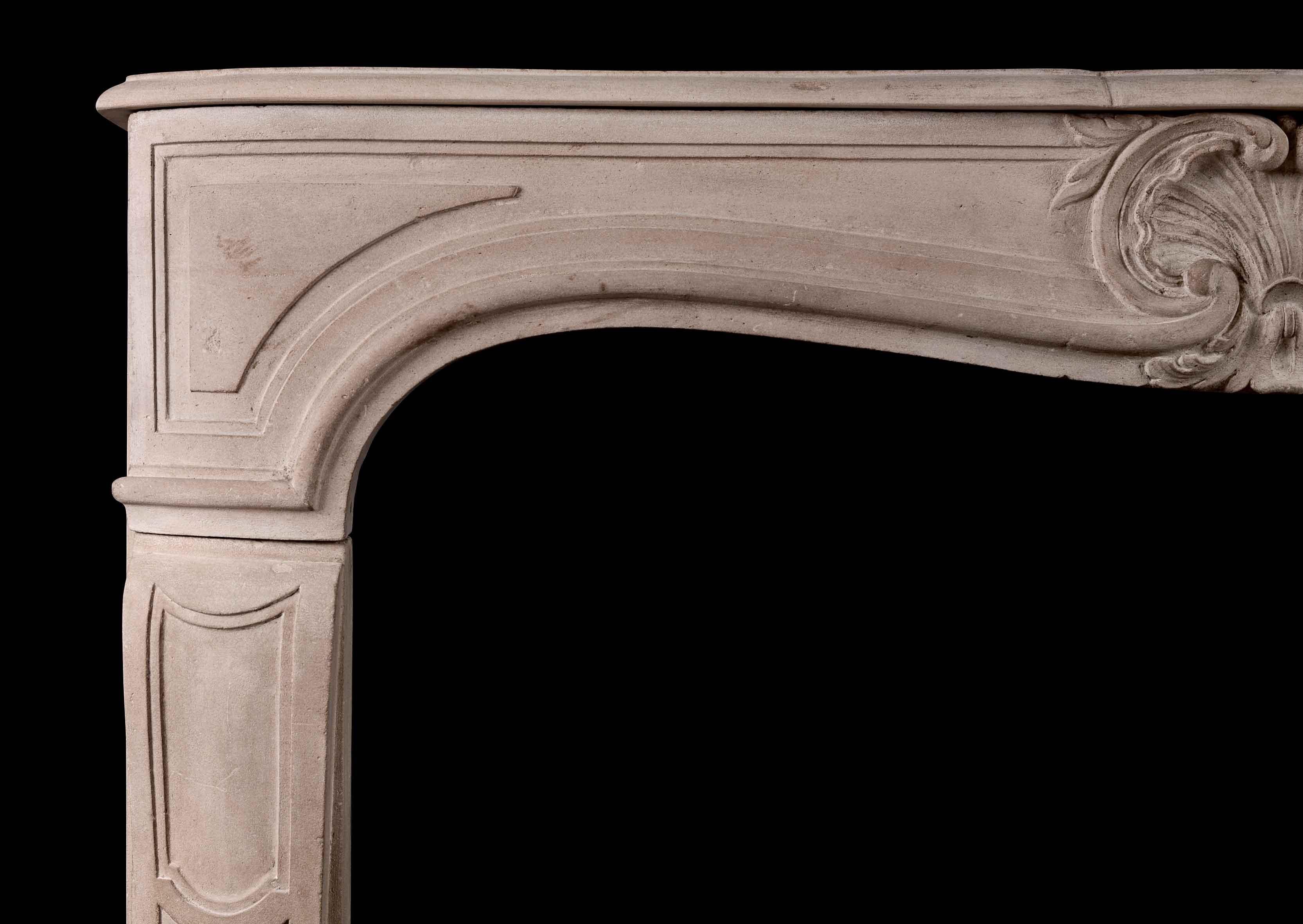 18th Century and Earlier 19th Century French Louis XV Style Antique Chimneypiece