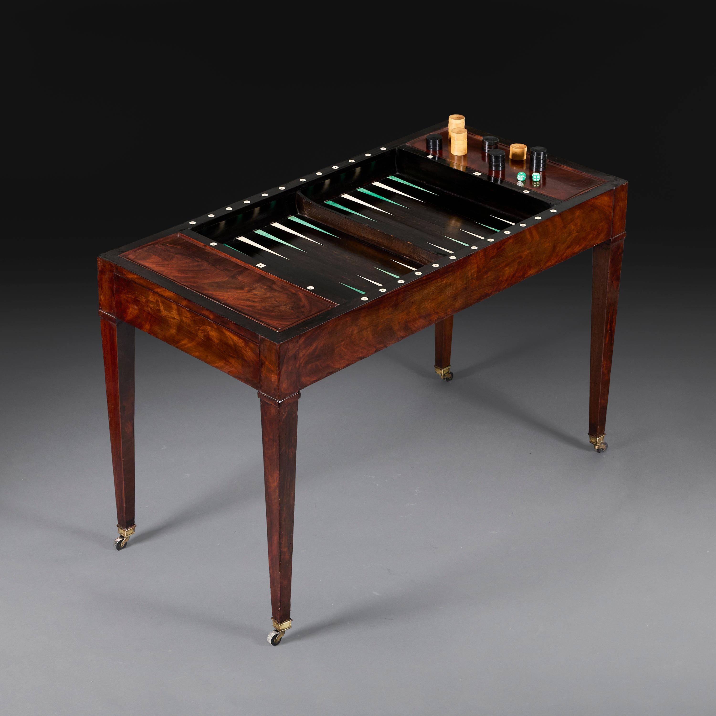 A 19th Century French Mahogany Tric Trac Table. For Sale 1