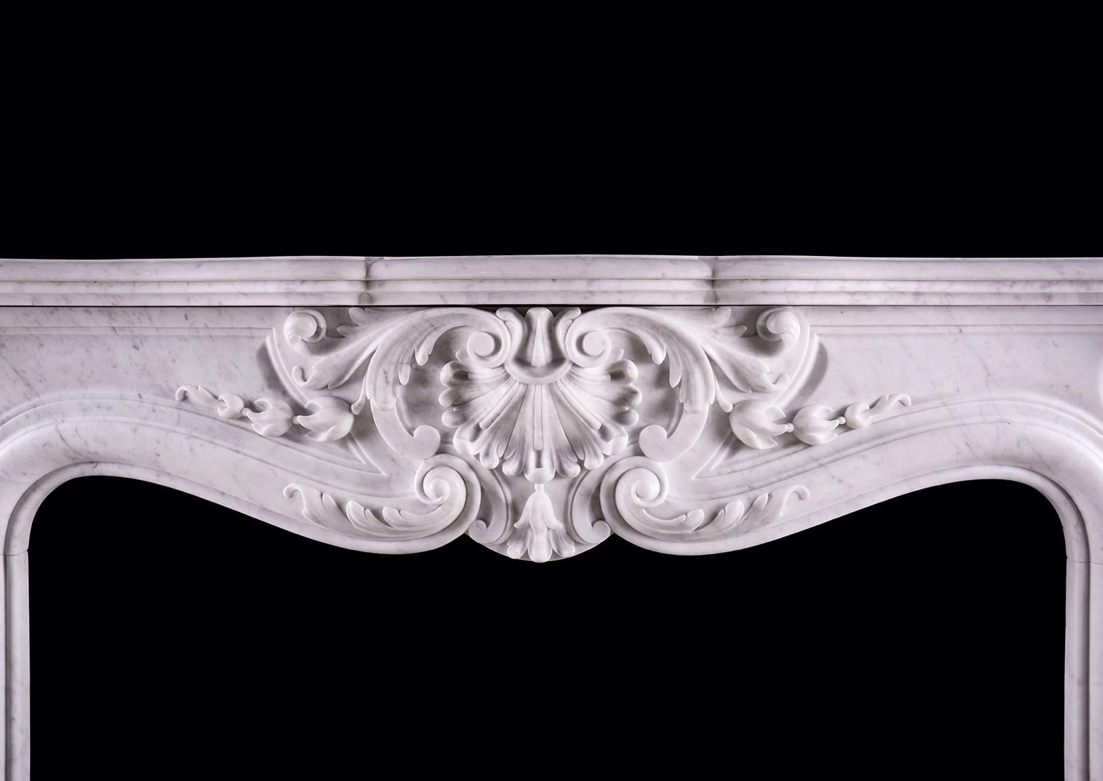 19th Century French Marble Fireplace in the Louis XV Manner In Good Condition In London, GB
