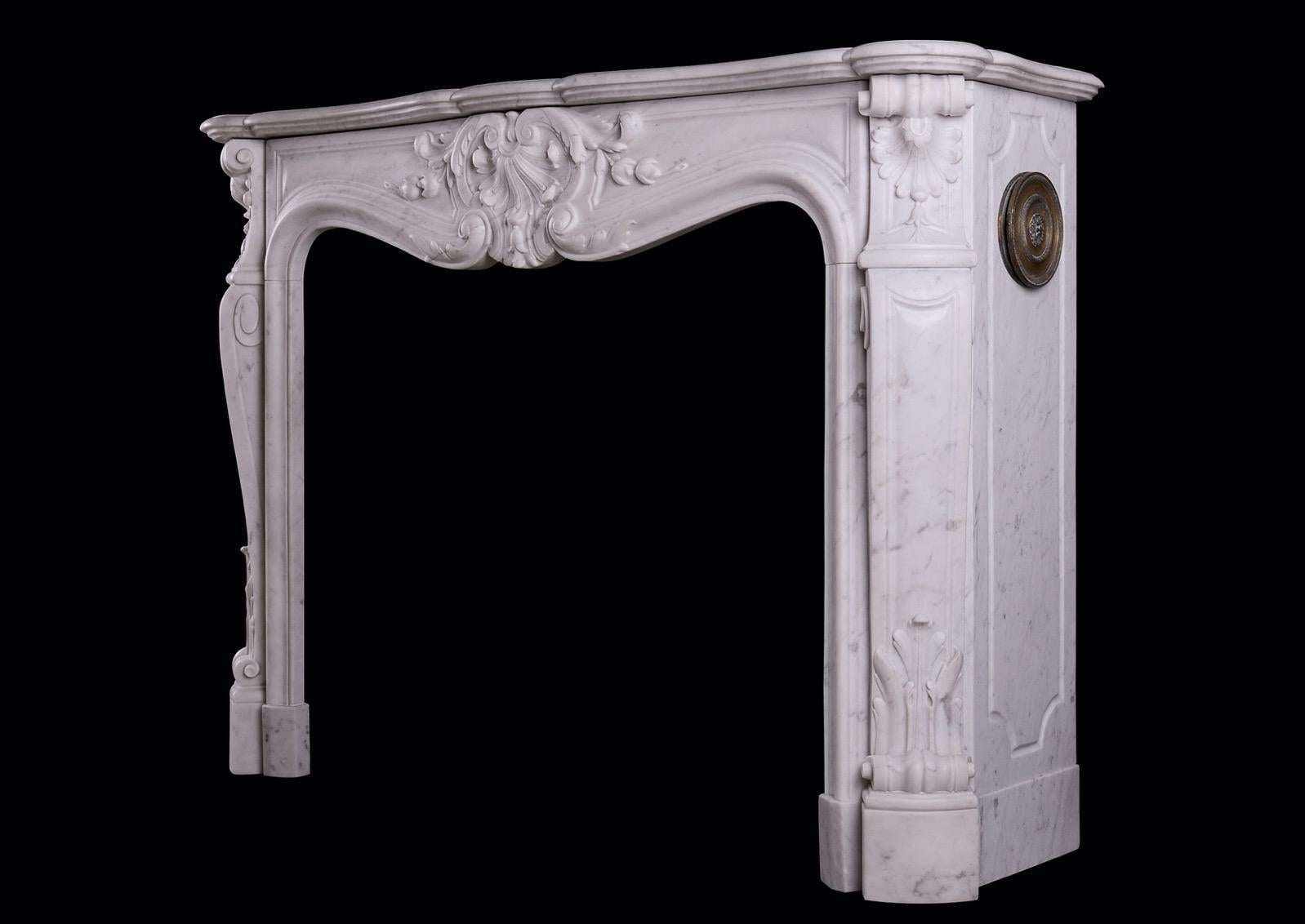 19th Century French Marble Fireplace in the Louis XV Manner 2