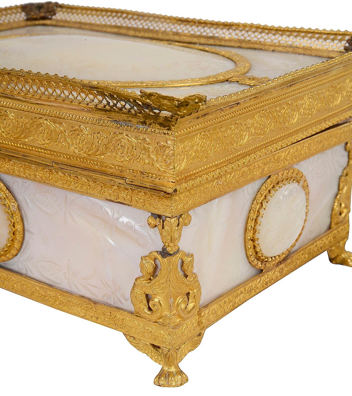 Mid-19th Century 19th Century French Mother-of-Pearl and Ormolu 'Palais Royal' Perfum For Sale