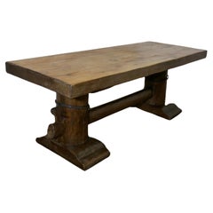 Antique A 19th Century French Oak Refectory Table  Very Heavy Solid Oak Country Table