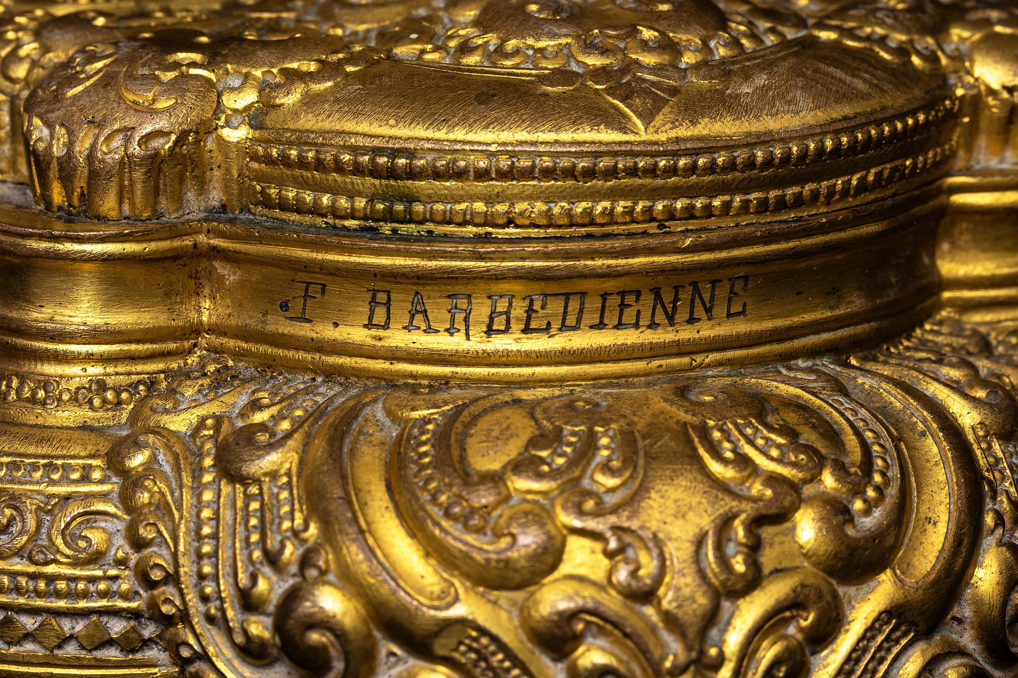 Lampada con manico di elefante in ormolu francese del XIX secolo, firmata F. Barbedienne In condizioni buone in vendita a New York, NY