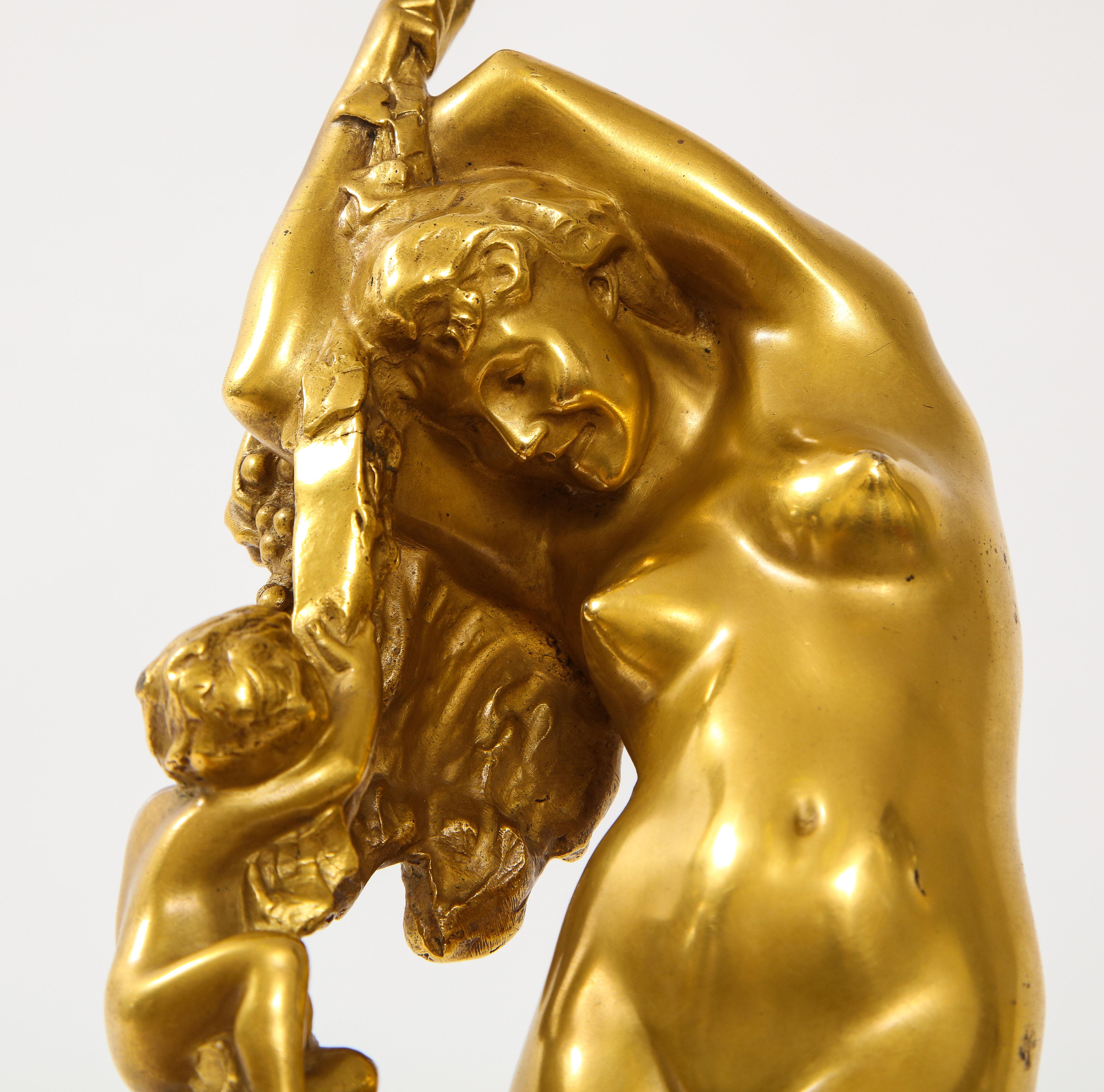 Sculpture en bronze doré du 19ème siècle représentant une Baccante, par Jean-Léon Gérôme en vente 4