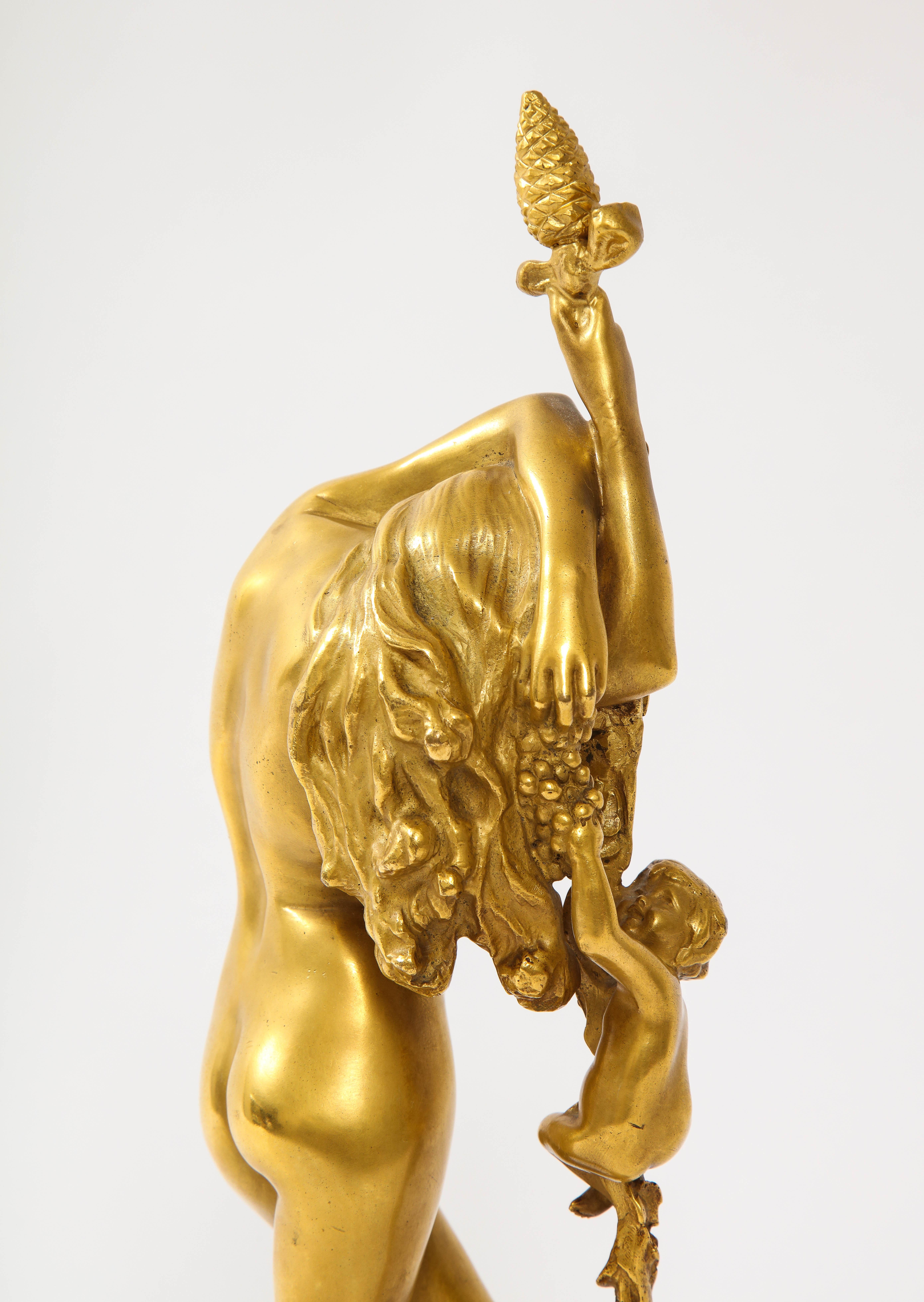 Sculpture en bronze doré du 19ème siècle représentant une Baccante, par Jean-Léon Gérôme en vente 5