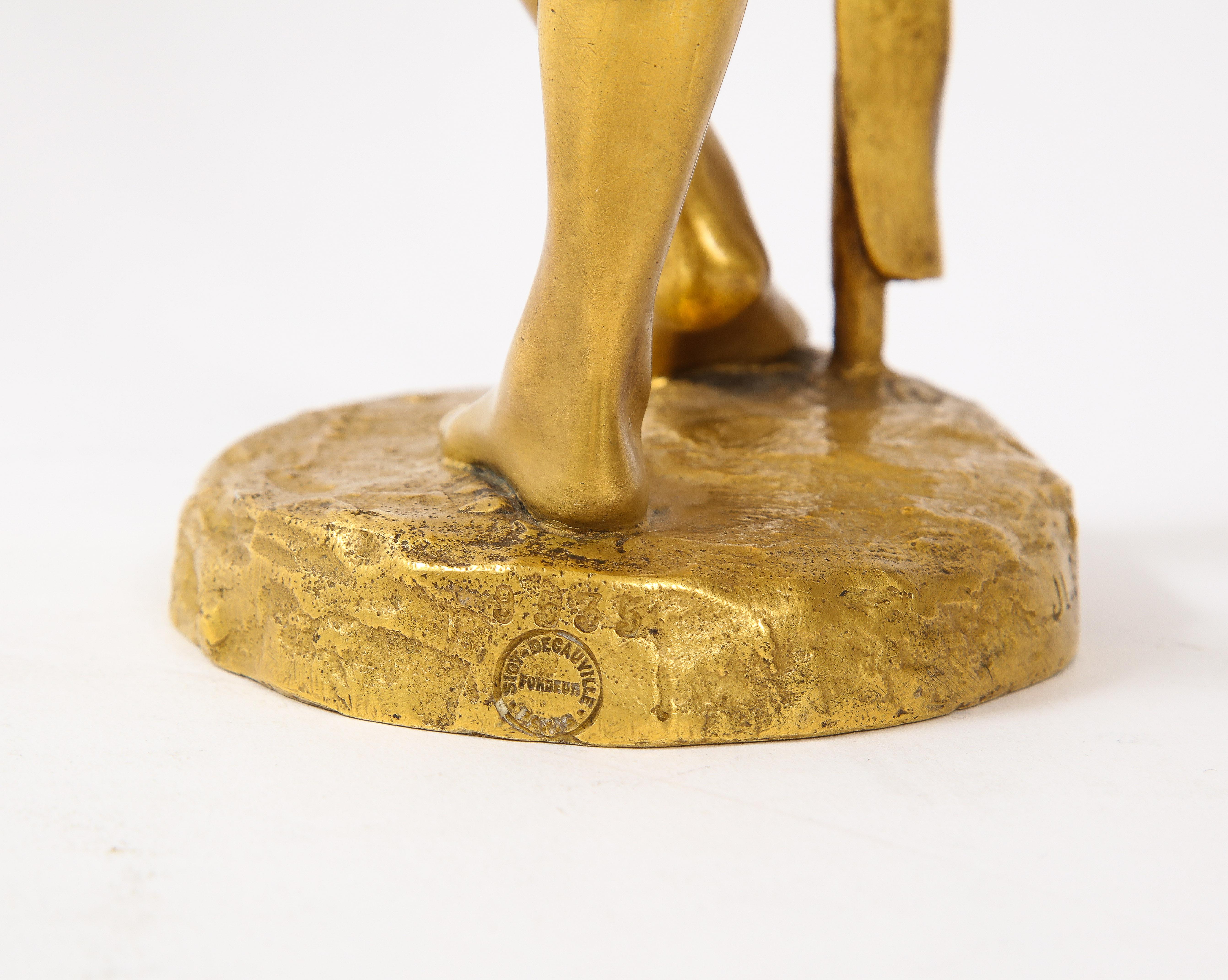 Sculpture en bronze doré du 19ème siècle représentant une Baccante, par Jean-Léon Gérôme en vente 6