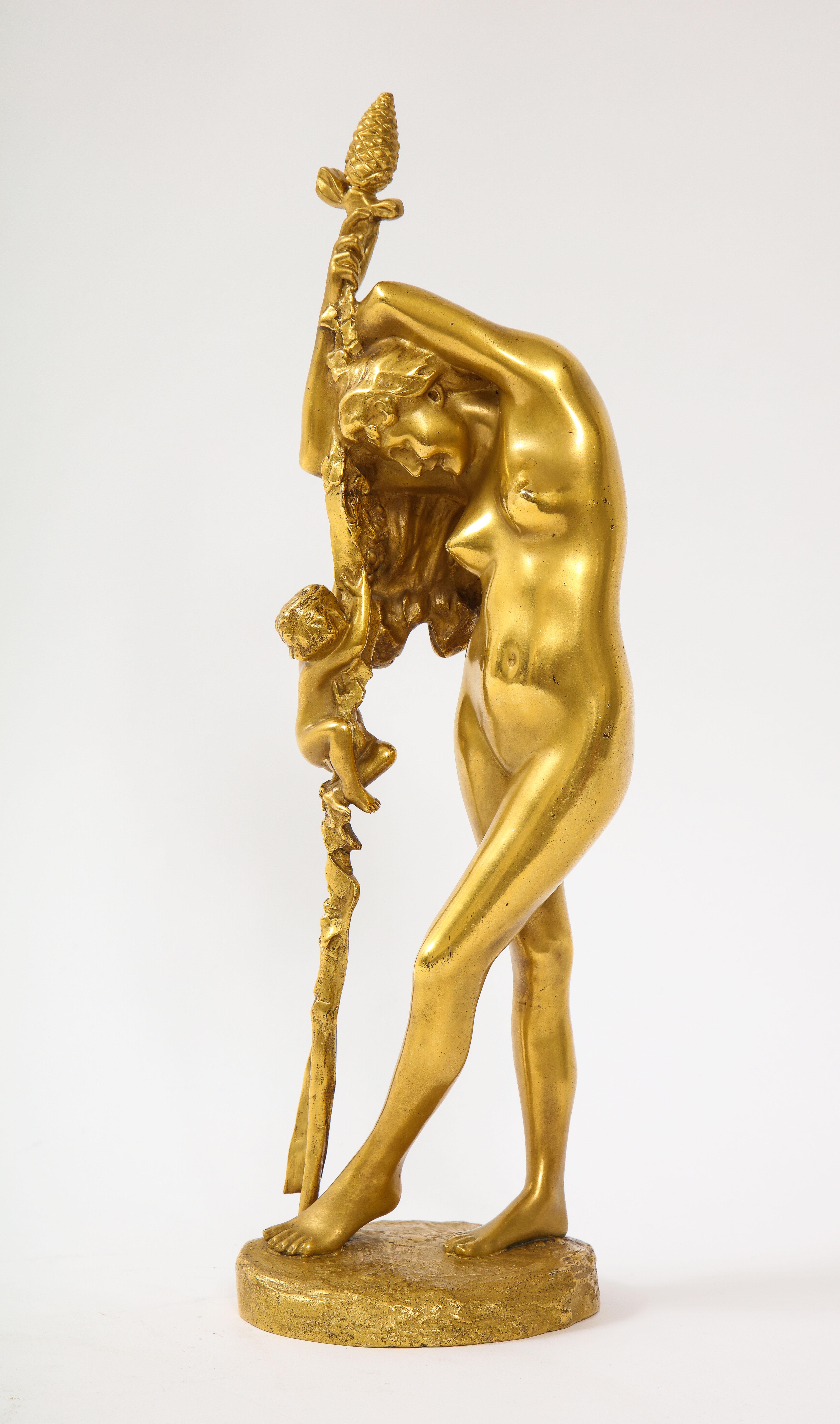 Französische Ormolu-Skulptur einer Baccante, 19. Jahrhundert, von Jean-Léon Gérôme (Klassisch-griechisch) im Angebot