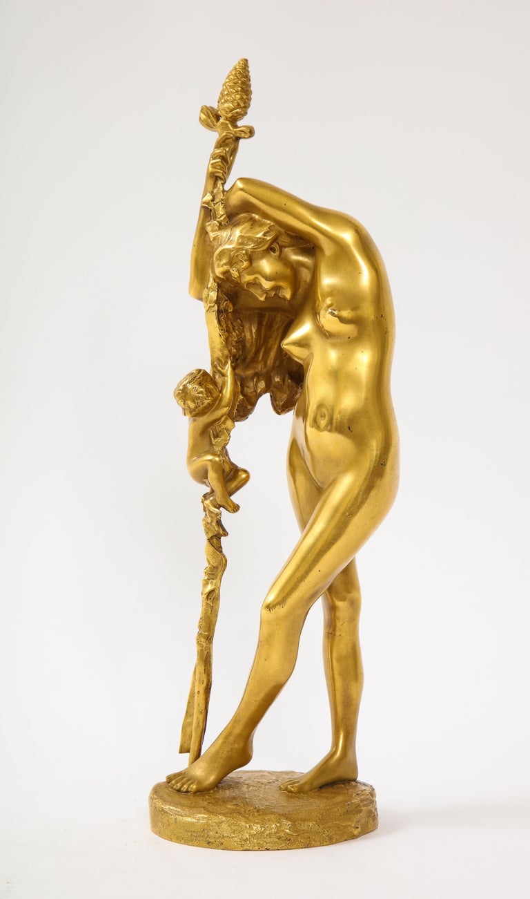 Classical Greek 19th Century French Ormolu Sculpture of a Baccante, by Jean-Léon Gérôme For Sale
