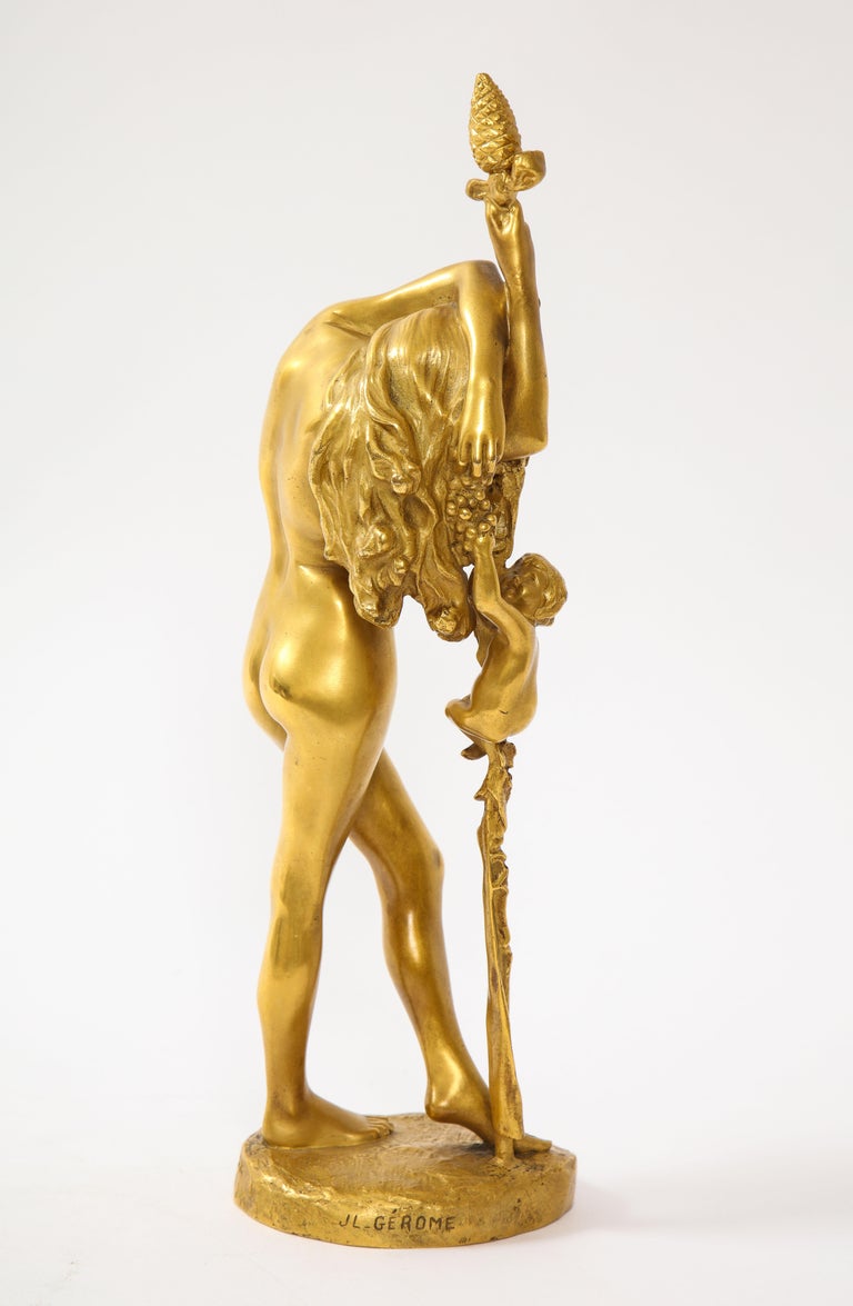 Gilt 19th Century French Ormolu Sculpture of a Baccante, by Jean-Léon Gérôme For Sale
