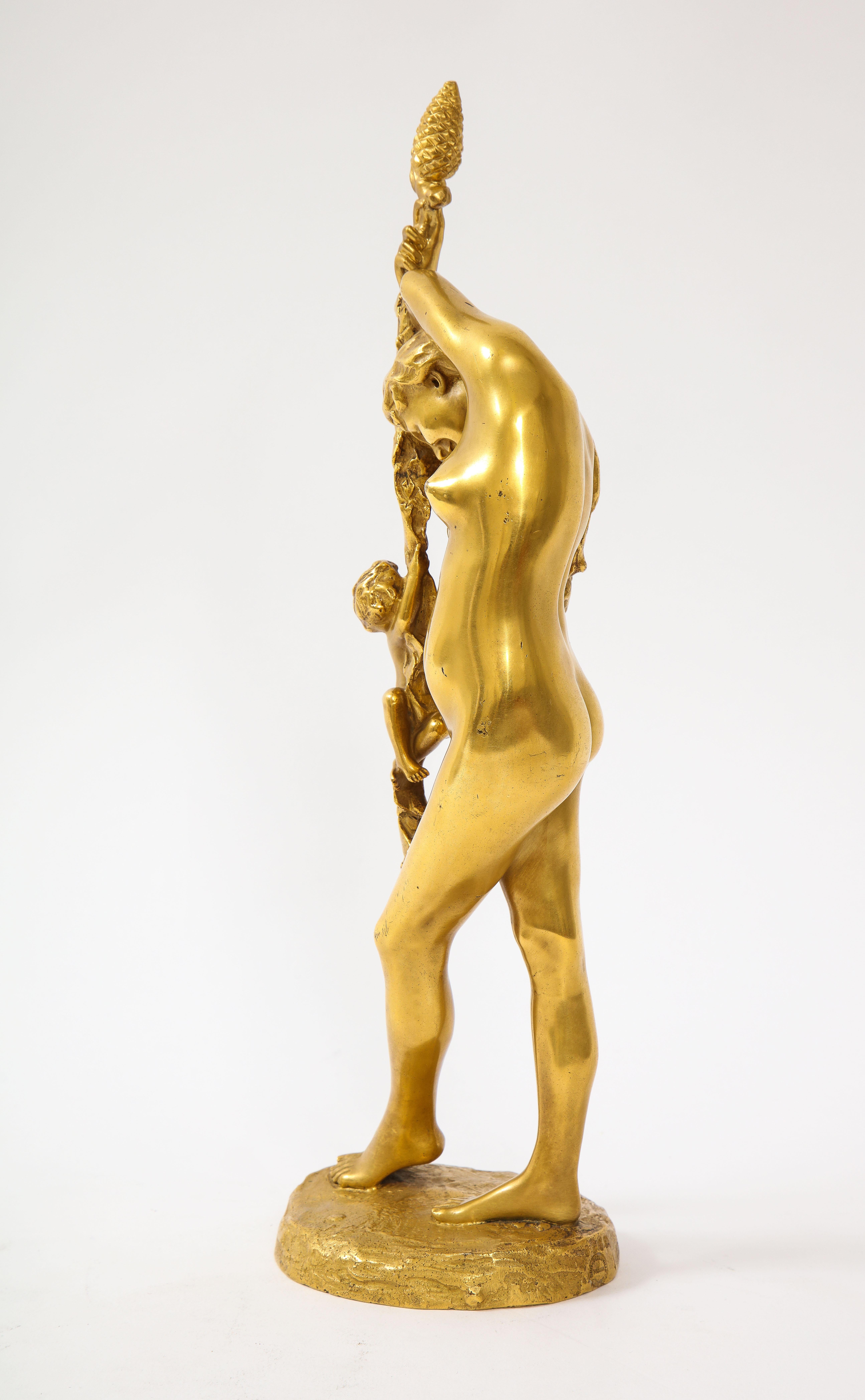 Französische Ormolu-Skulptur einer Baccante, 19. Jahrhundert, von Jean-Léon Gérôme (Spätes 19. Jahrhundert) im Angebot