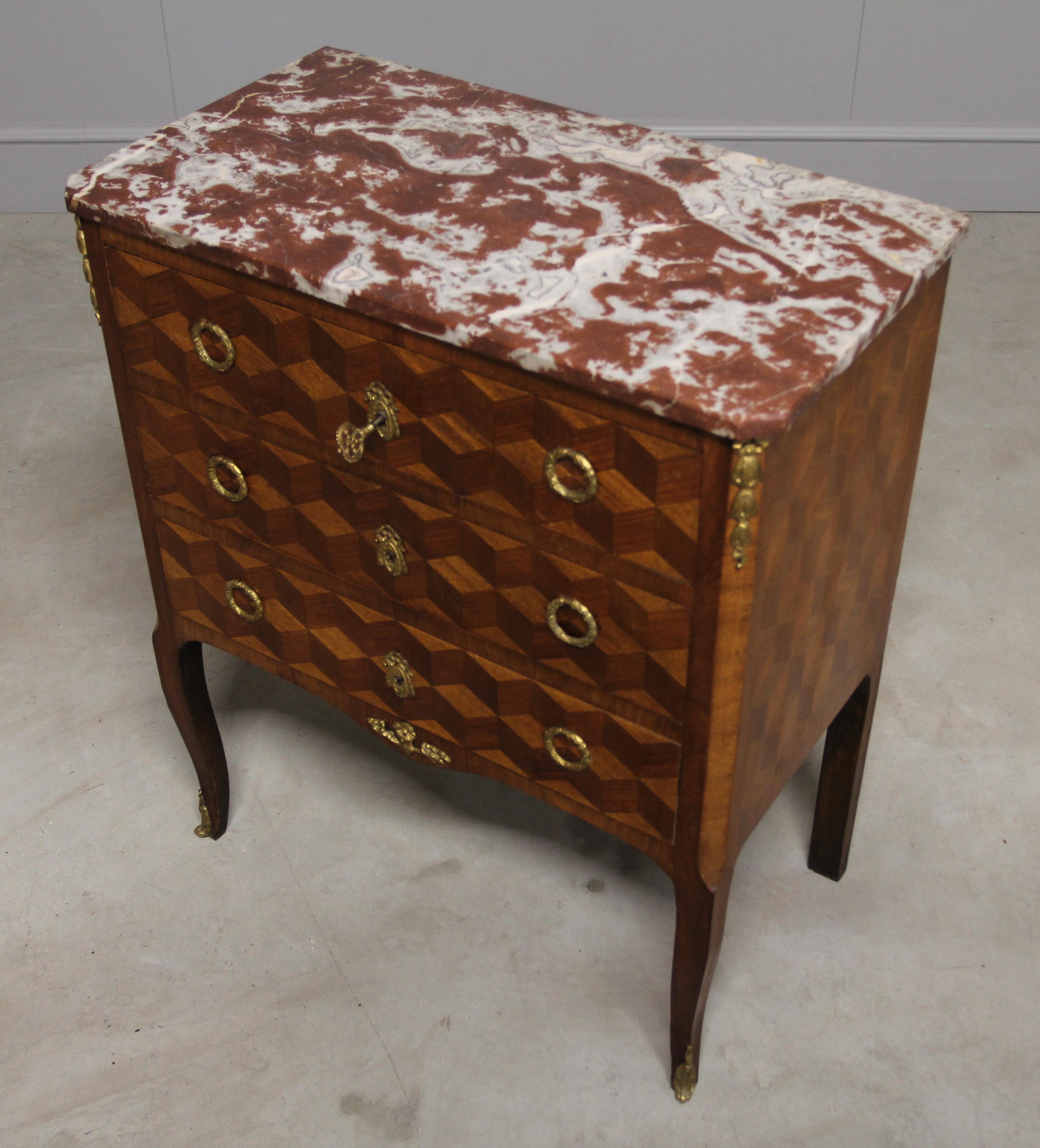 19th Century French Parquetry Chest of Drawers  For Sale 4