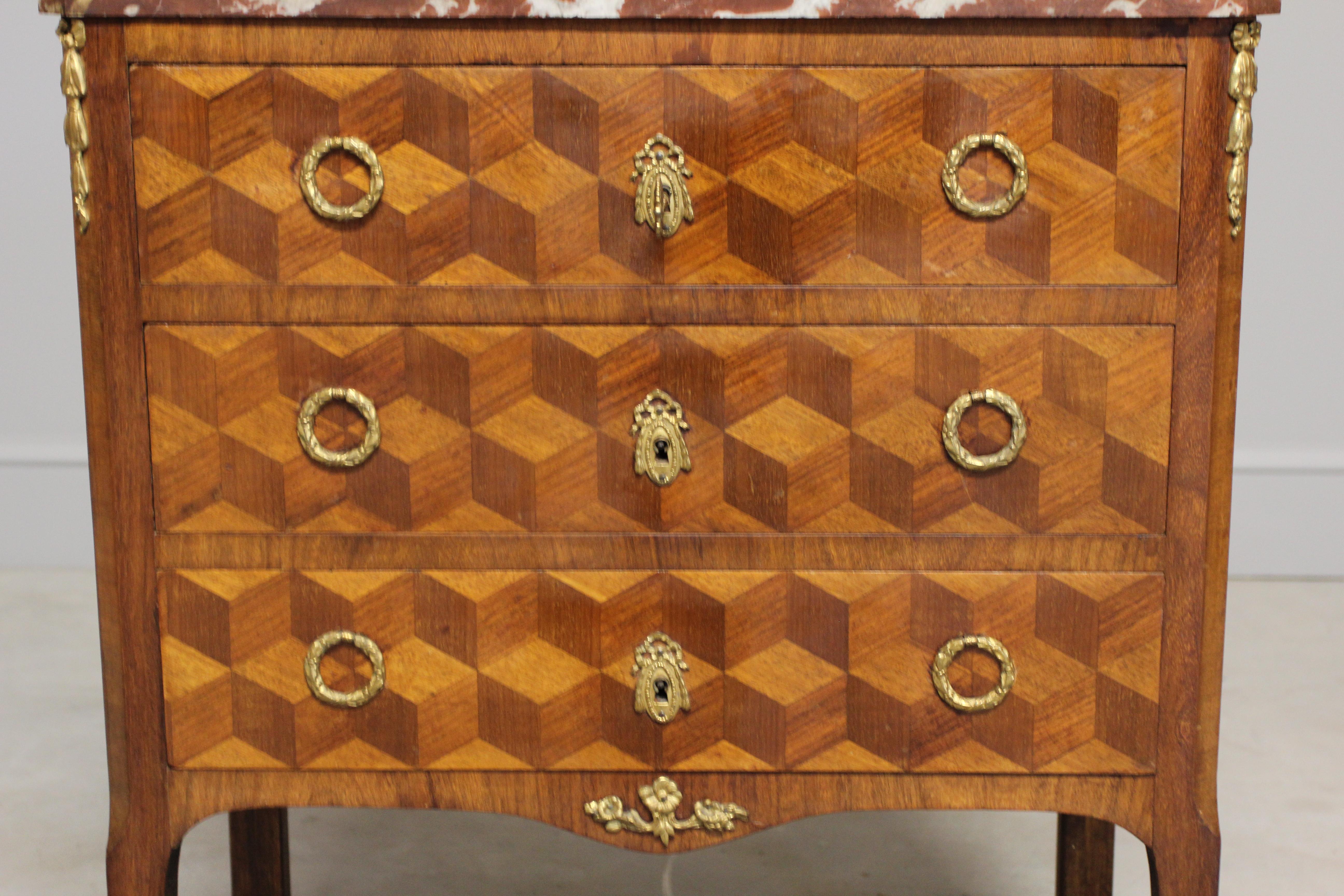 19th Century French Parquetry Chest of Drawers  For Sale 5