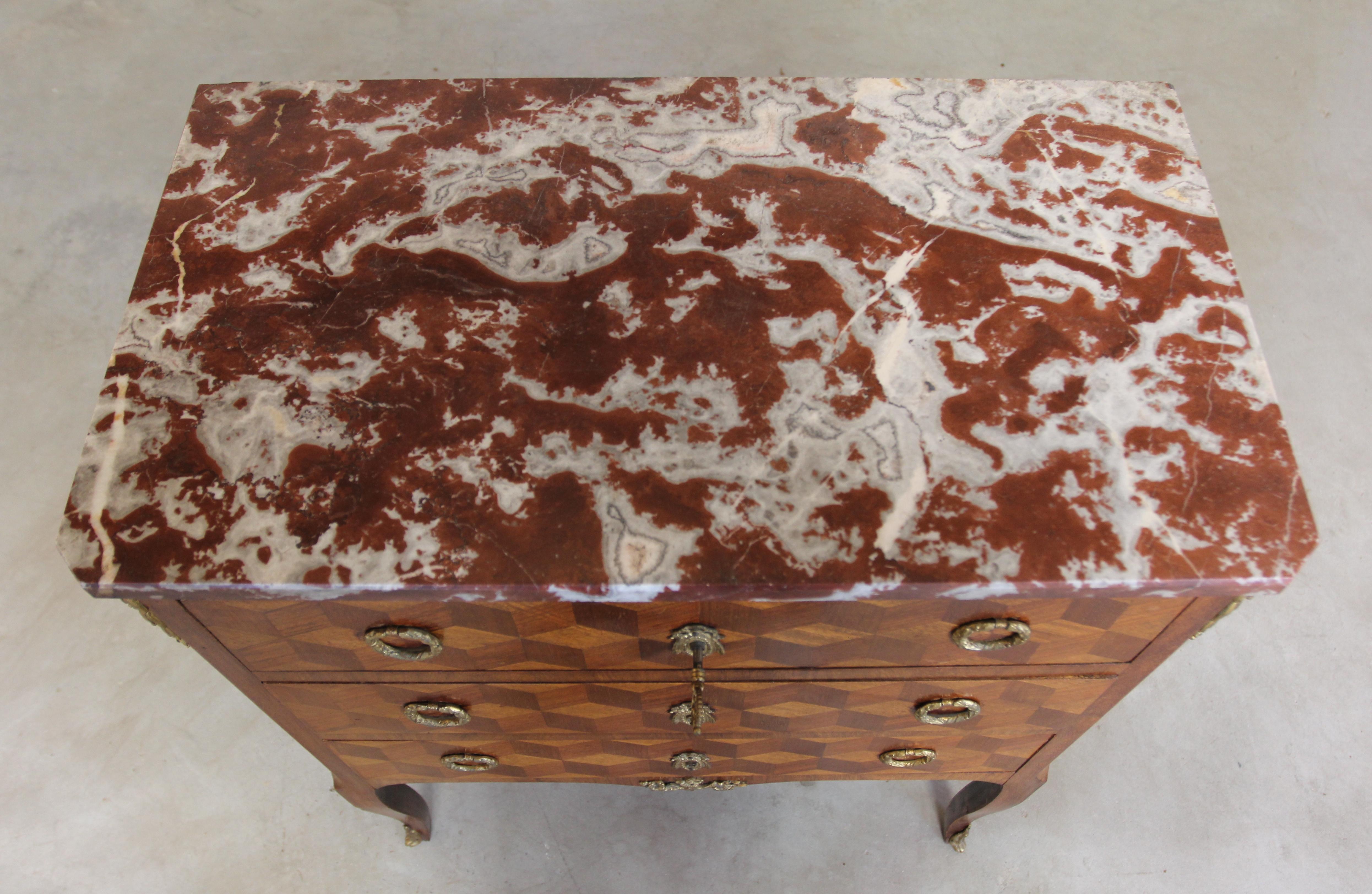 Napoleon III 19th Century French Parquetry Chest of Drawers  For Sale