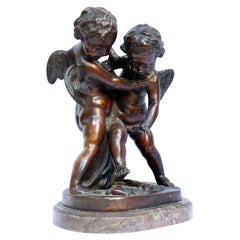 19th Century French Patinated Bronze Group After Falconet