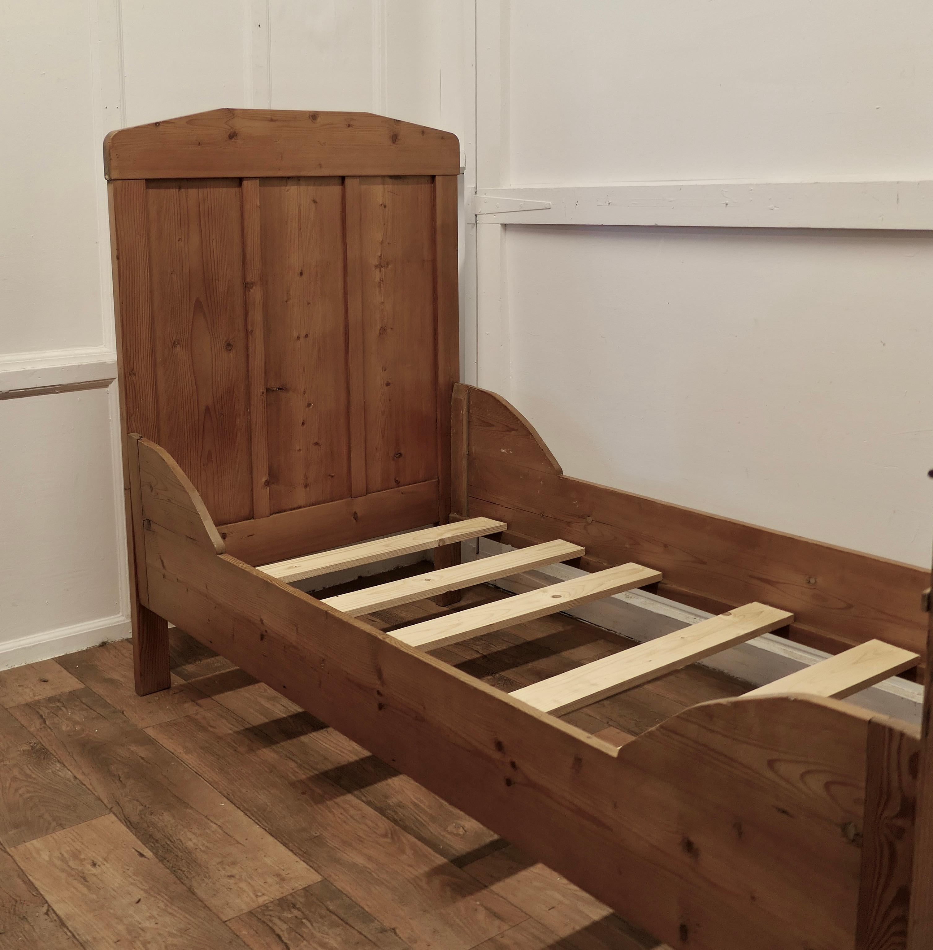 antique pine sleigh bed single