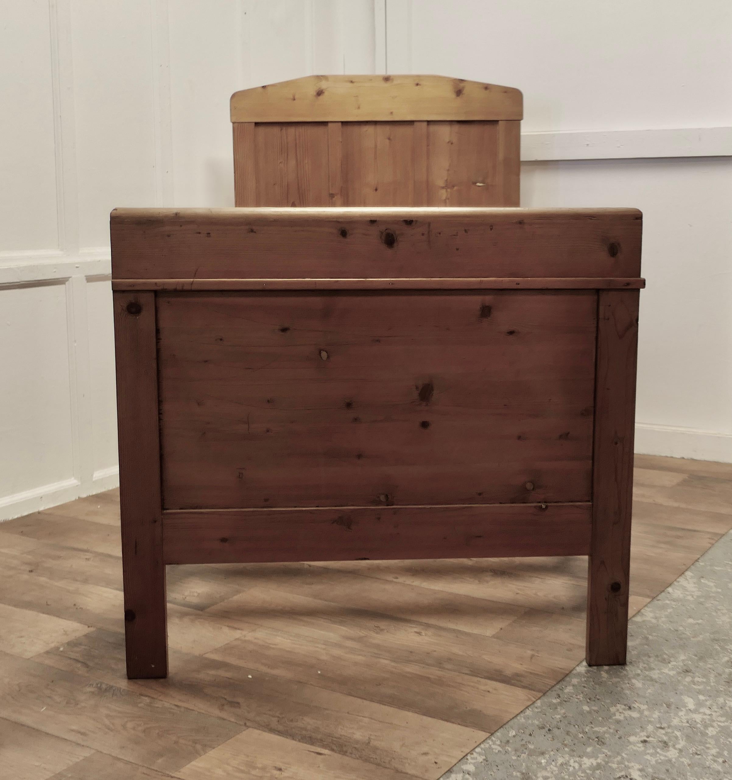 French Provincial A 19th Century French Rustic Pine Single Sleigh Bed