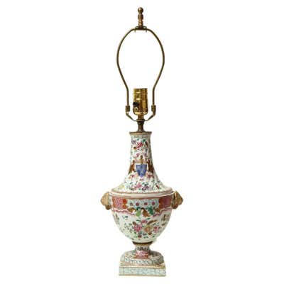 French Chinoiserie Turquoise-Blue Porcelain Encrier Table Lamp For Sale ...