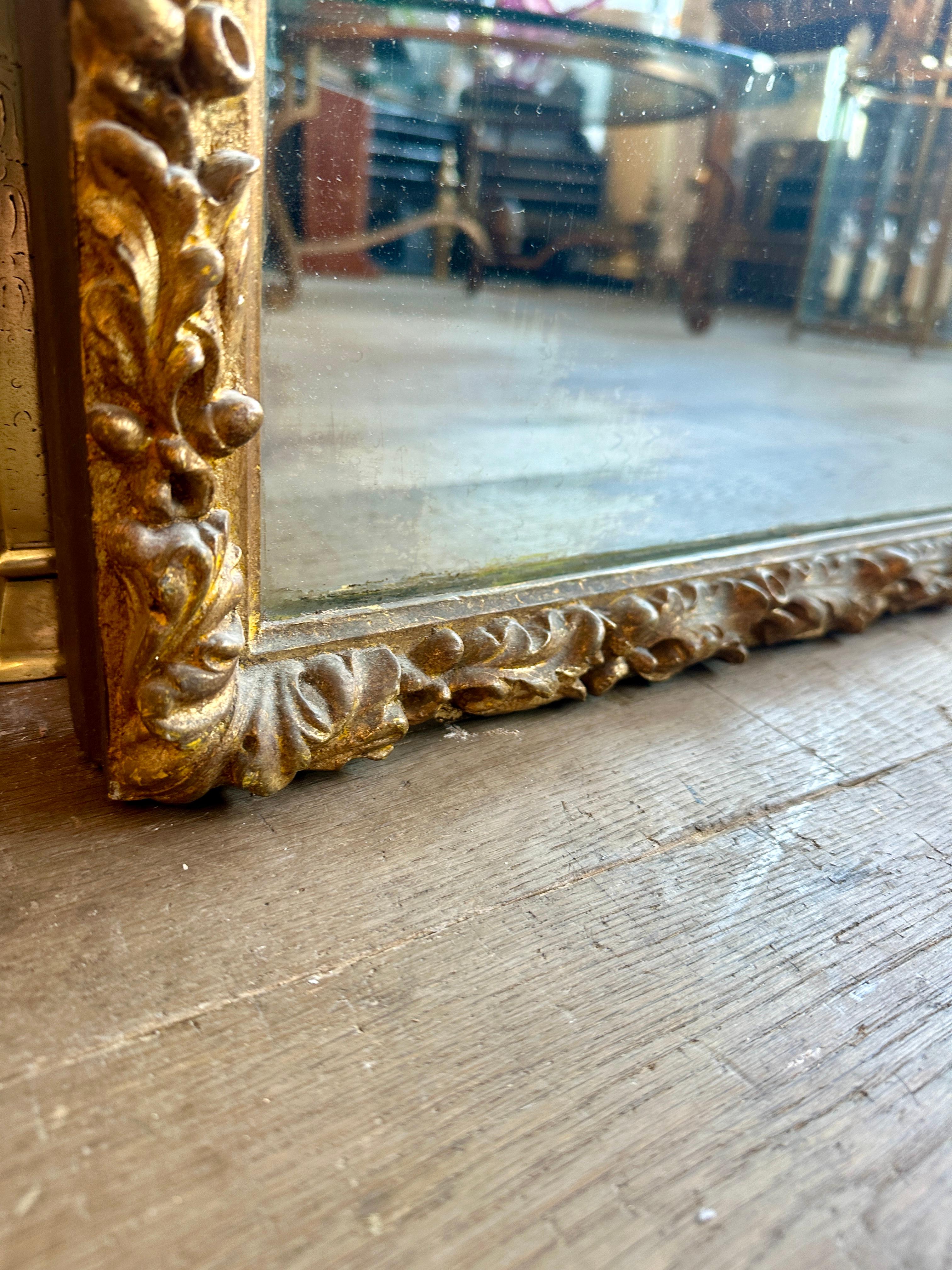 A 19th Century French Tall Gold Gilt Antique Mirror For Sale 6