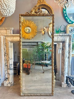 A 19th Century French Tall Gold Gilt Antique Mirror