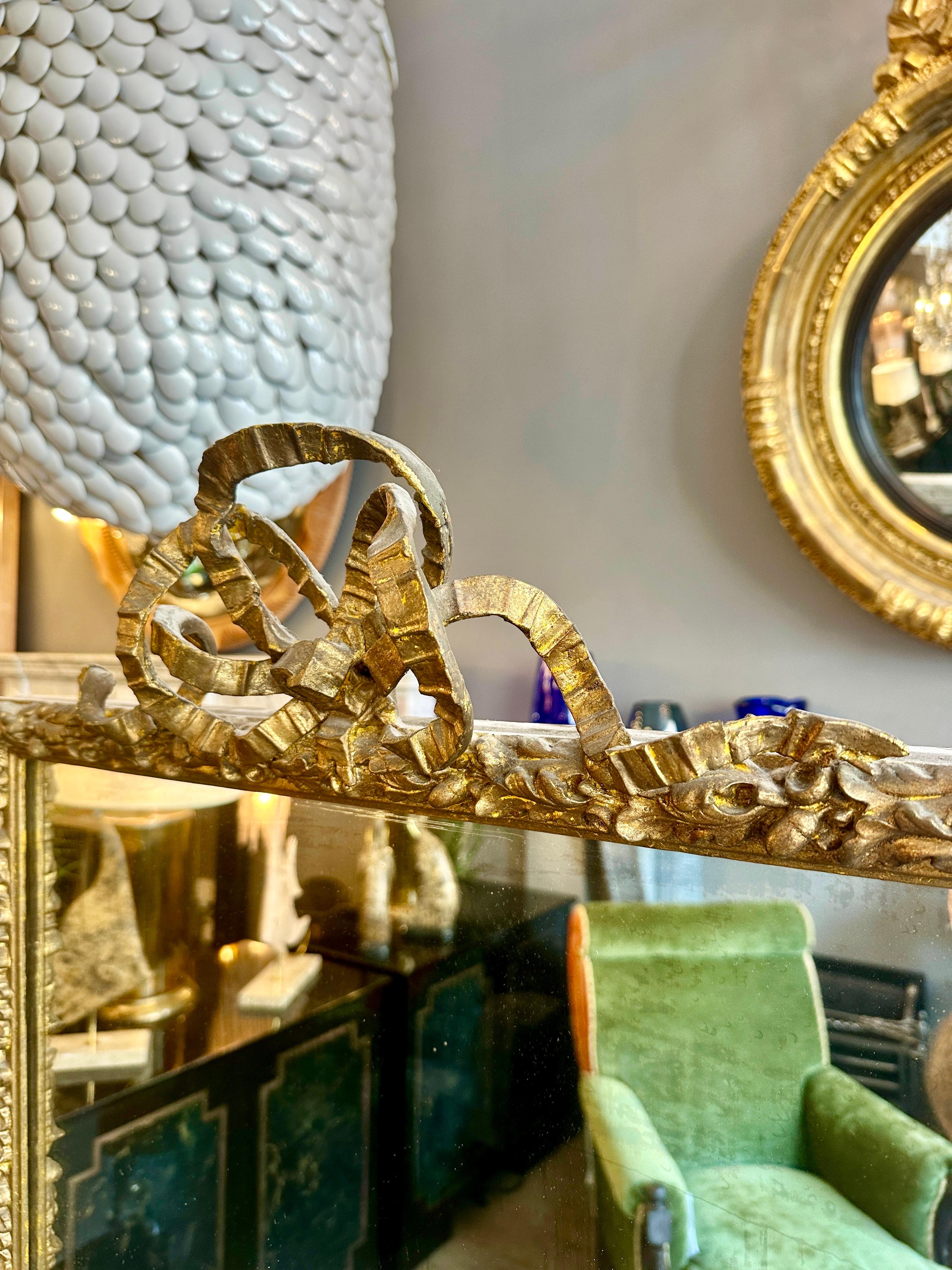 A 19th Century French Tall Gold Gilt Antique Mirror For Sale 1