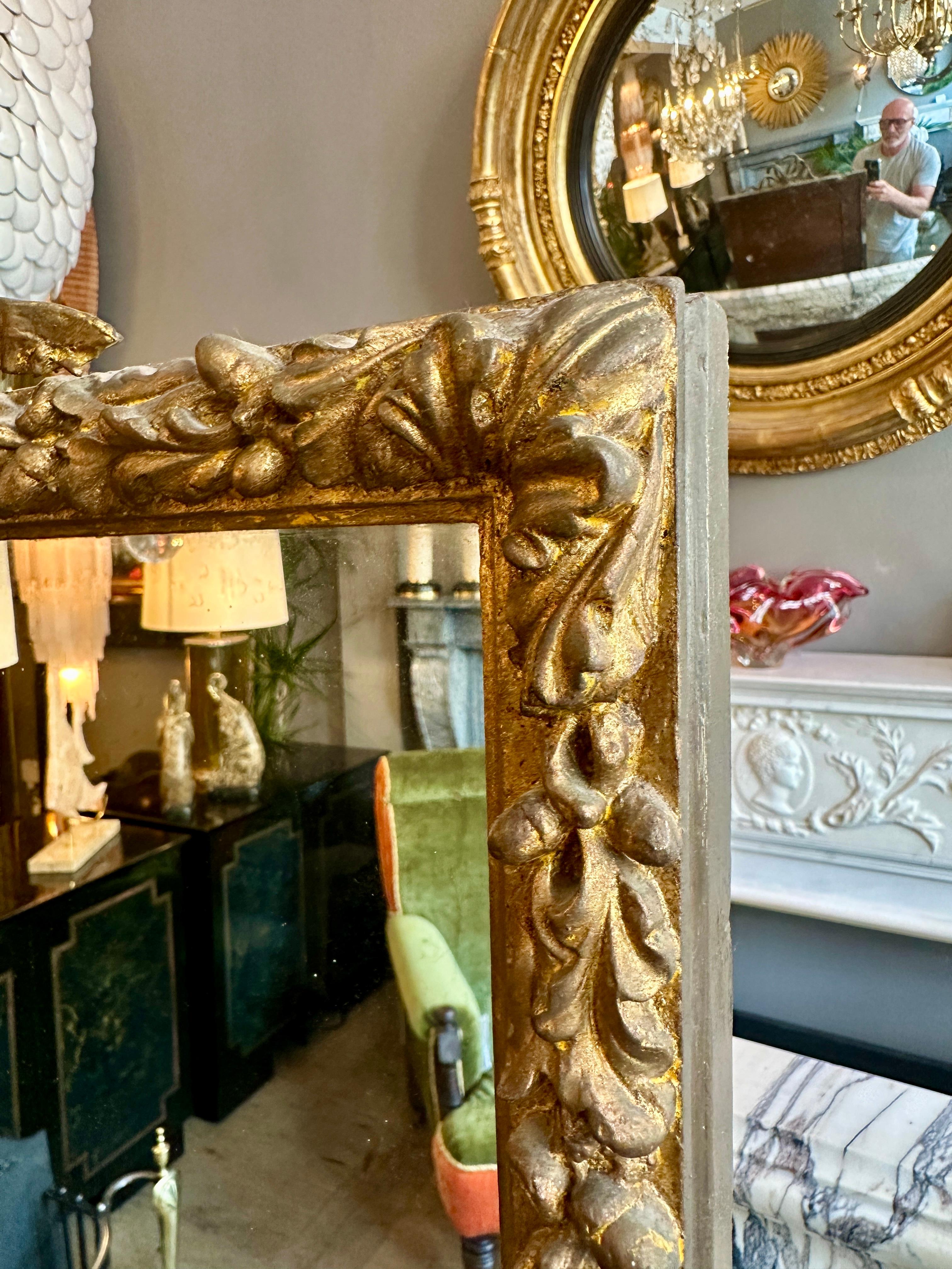 A 19th Century French Tall Gold Gilt Antique Mirror For Sale 3