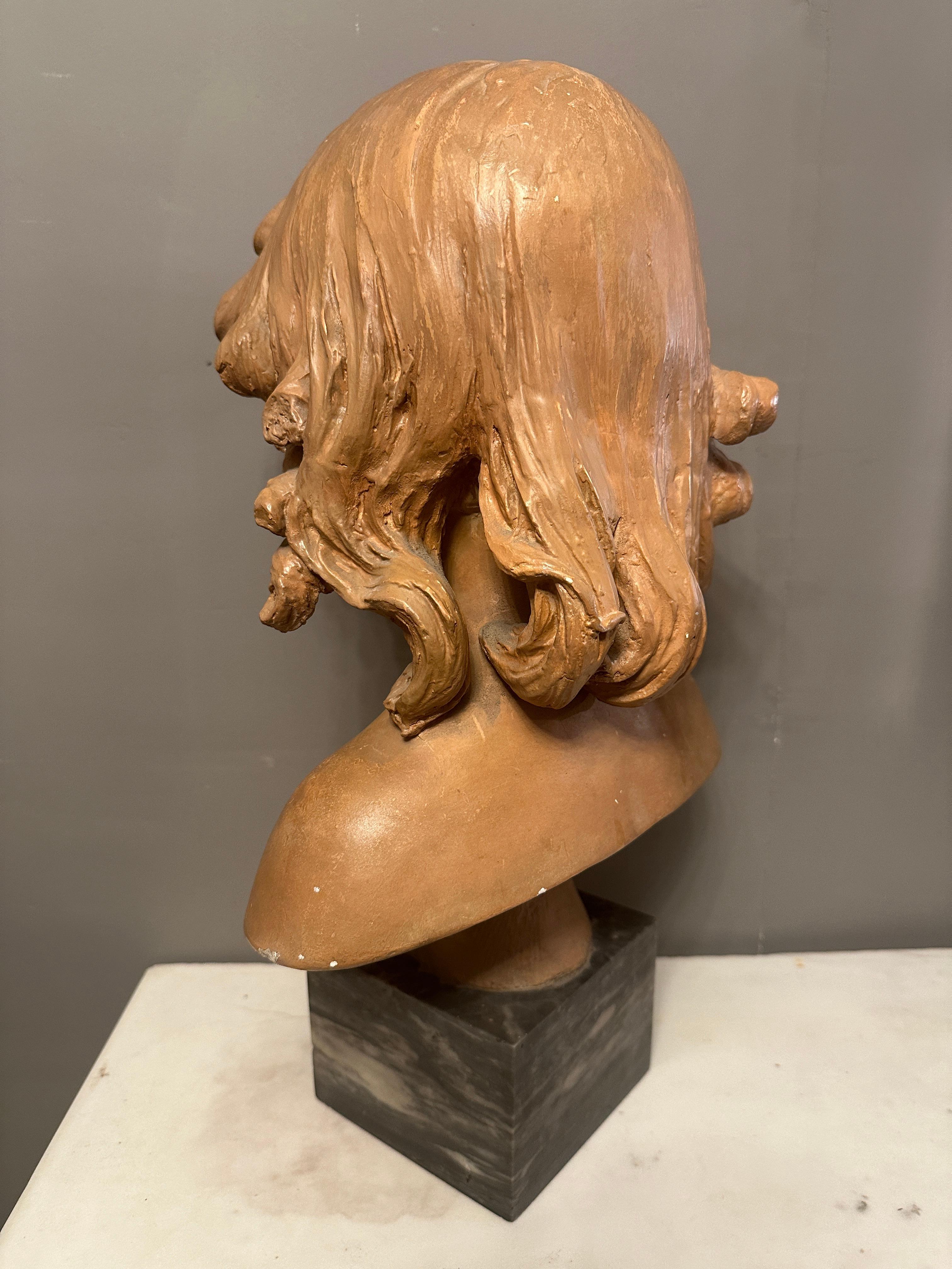 A 19th Century French Terracotta Bust Of A Young Boy In Good Condition For Sale In London, GB
