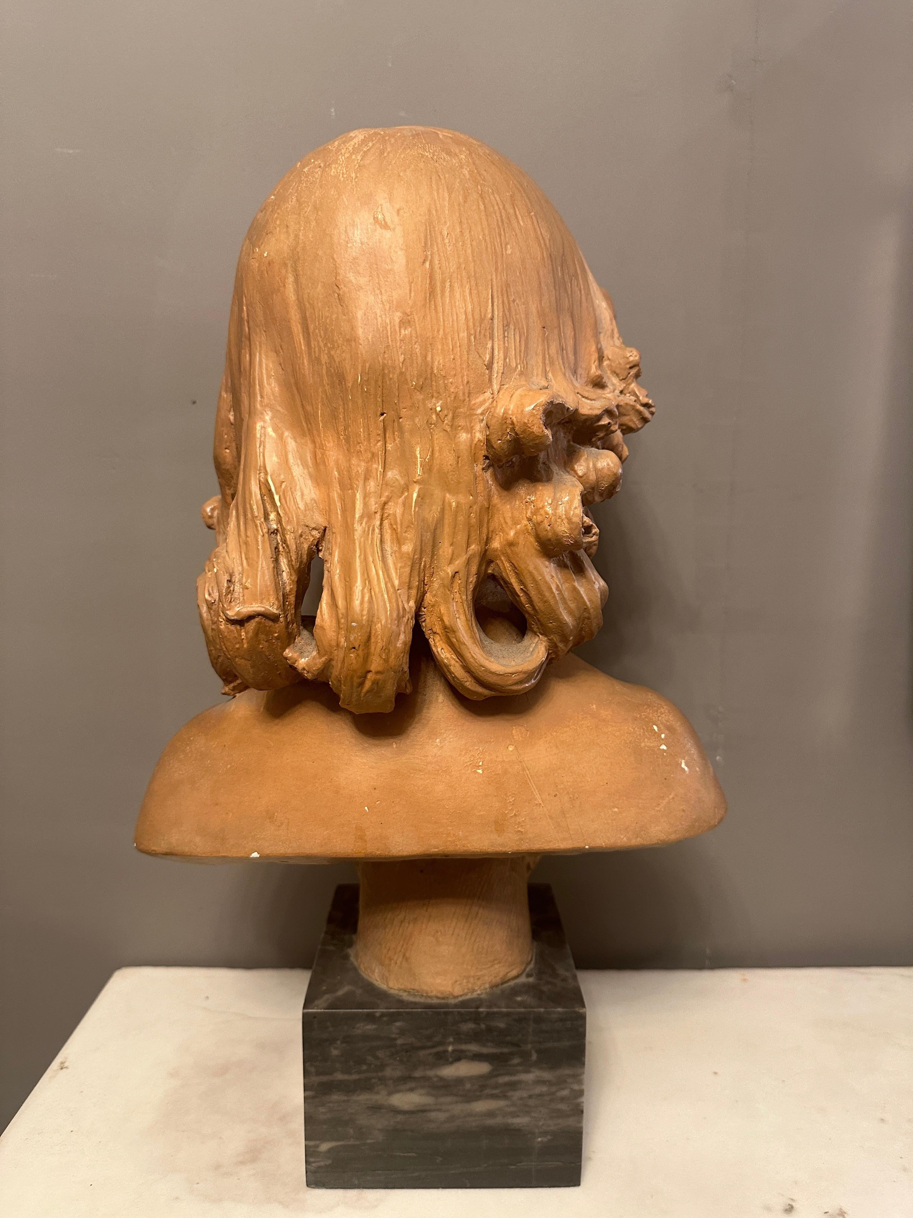 A 19th Century French Terracotta Bust Of A Young Boy For Sale 3