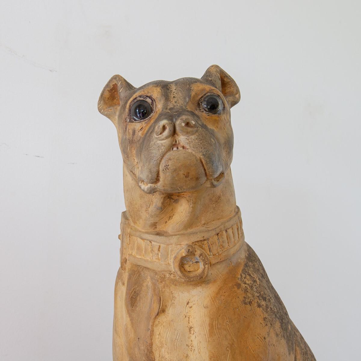 19th Century French Terracotta Model of a Pug, Stamped 2